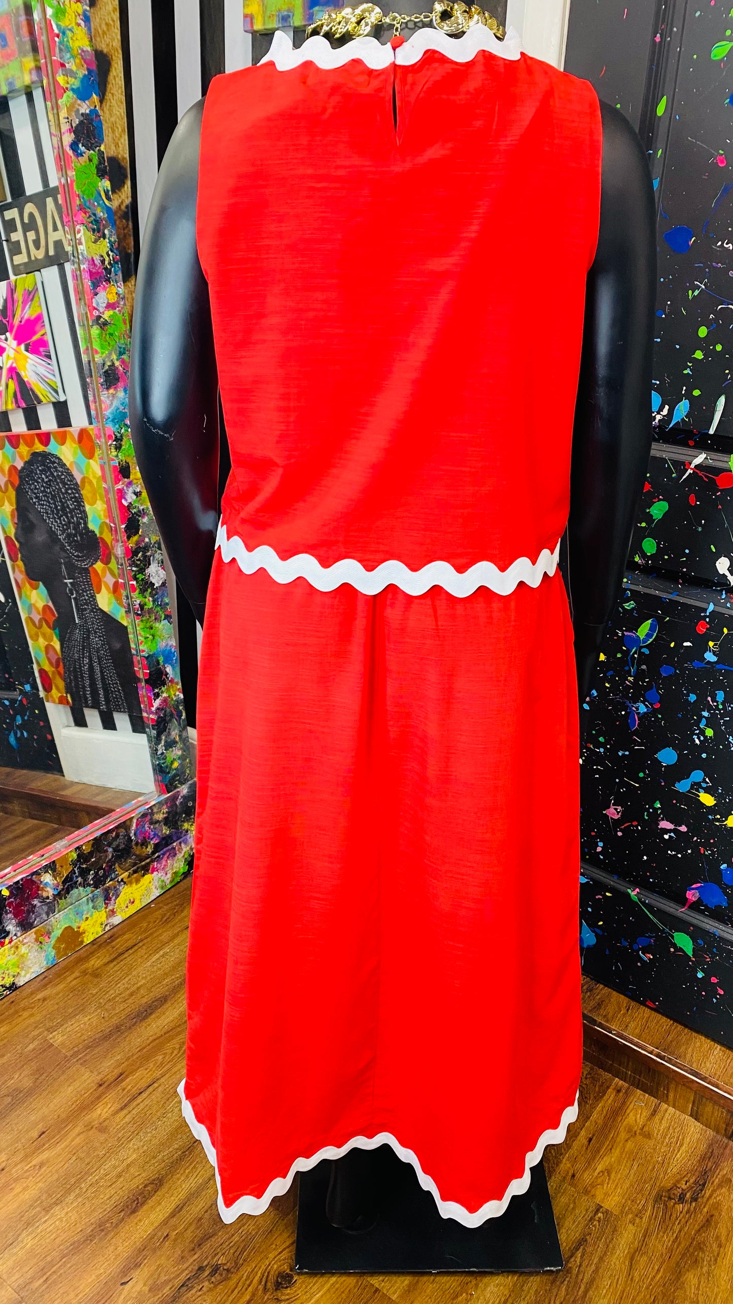 Red & White Skirt Set (14)