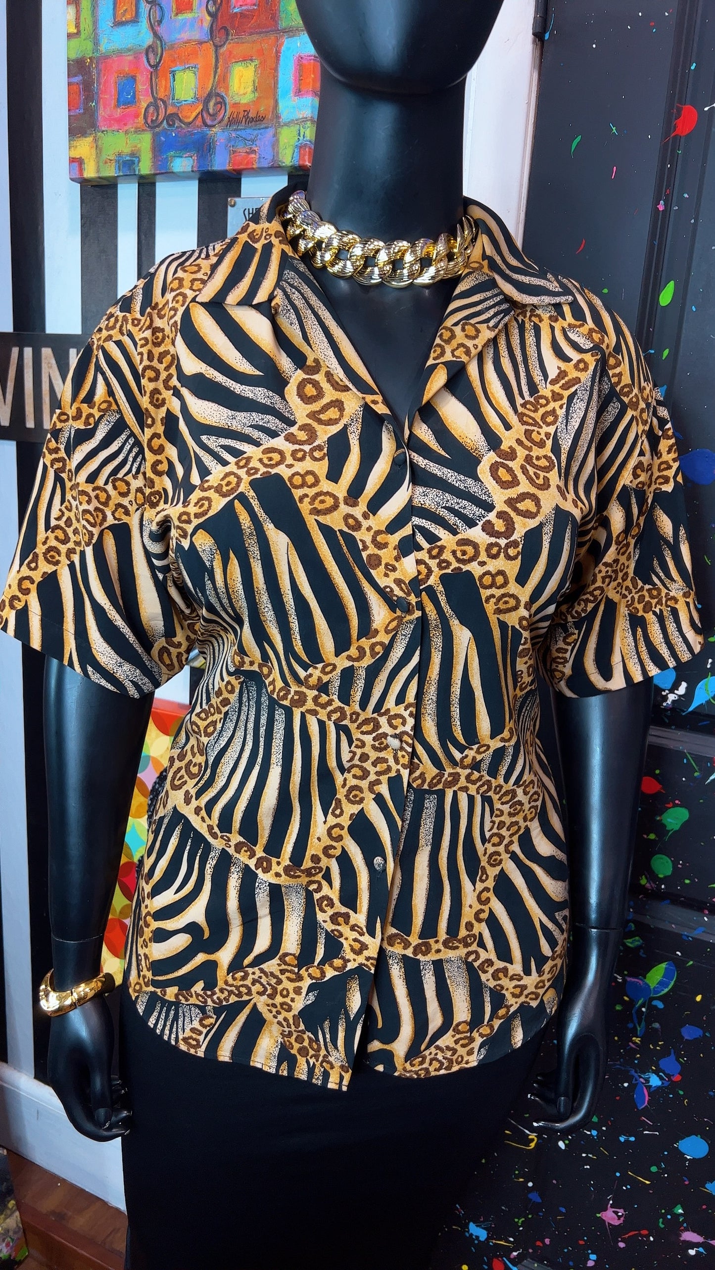 Vintage Animal Print Blouse (18)