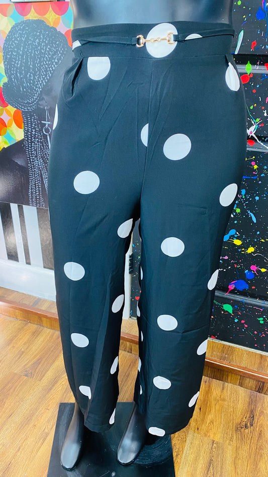 Black and White Polkadot Pants