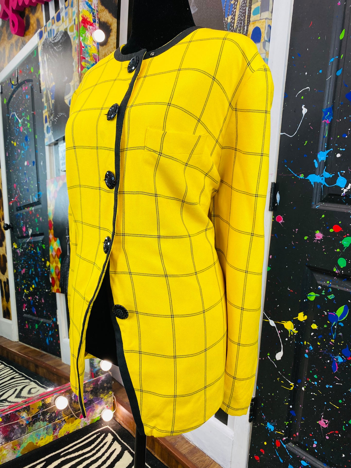 Vintage Black and Yellow Blazer