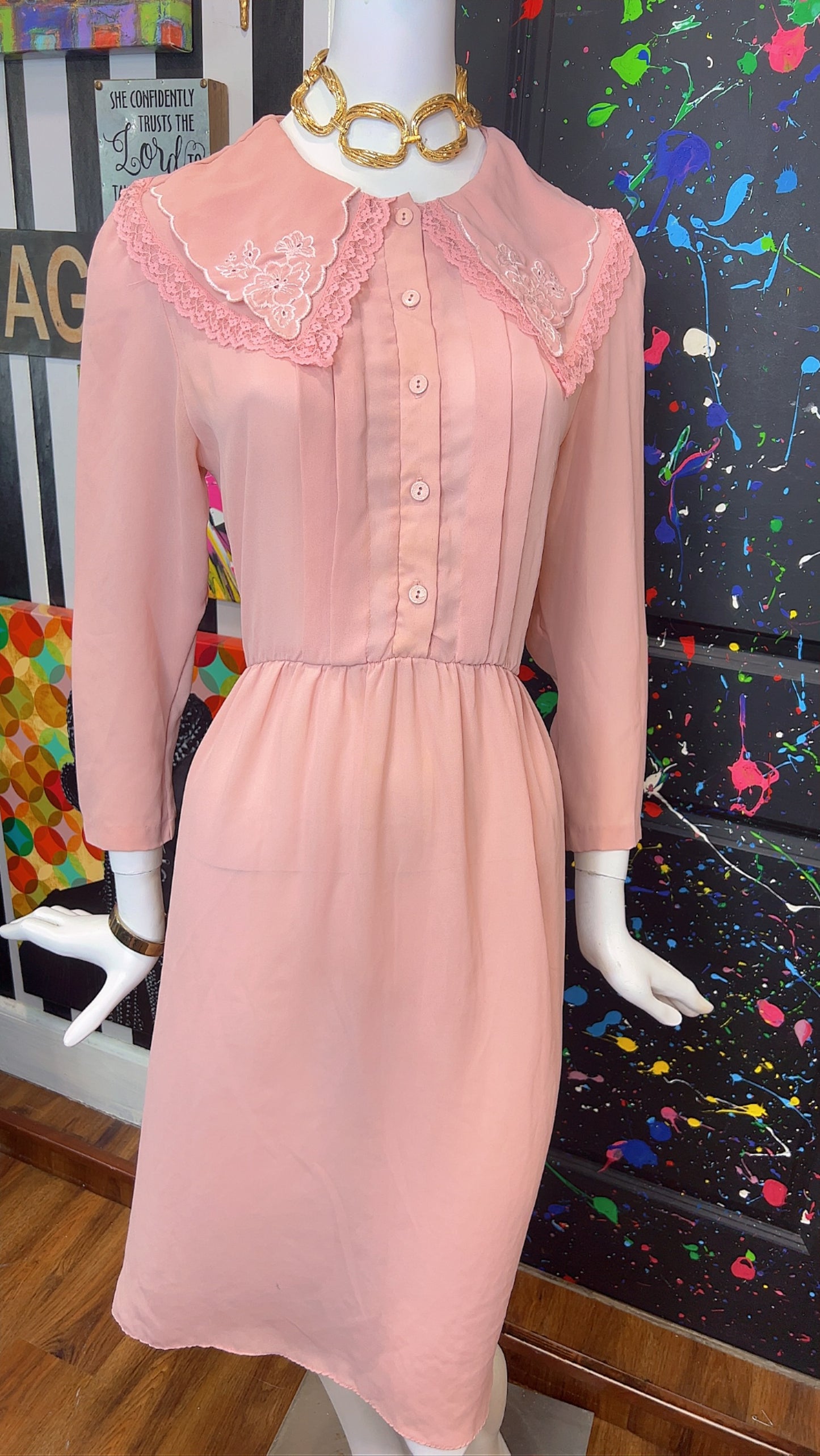 Vintage Blush Pink Dress (14)