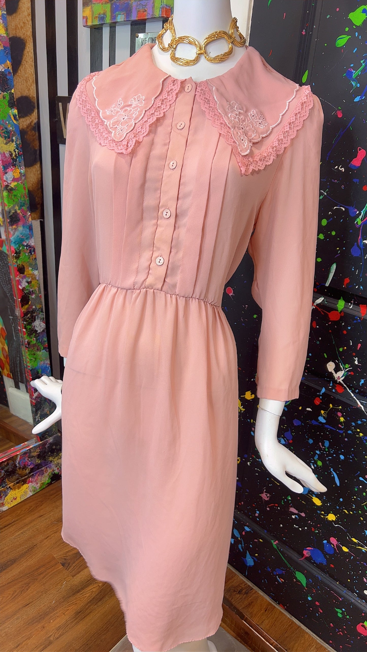 Vintage Blush Pink Dress (14)