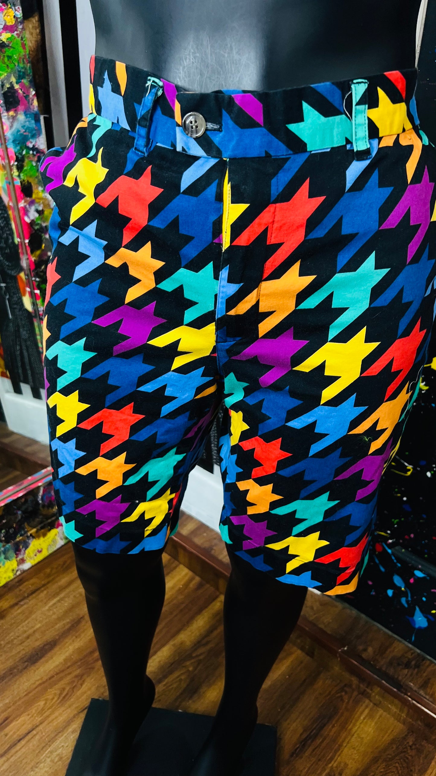 Vintage Inspired Color Block Shorts (14)