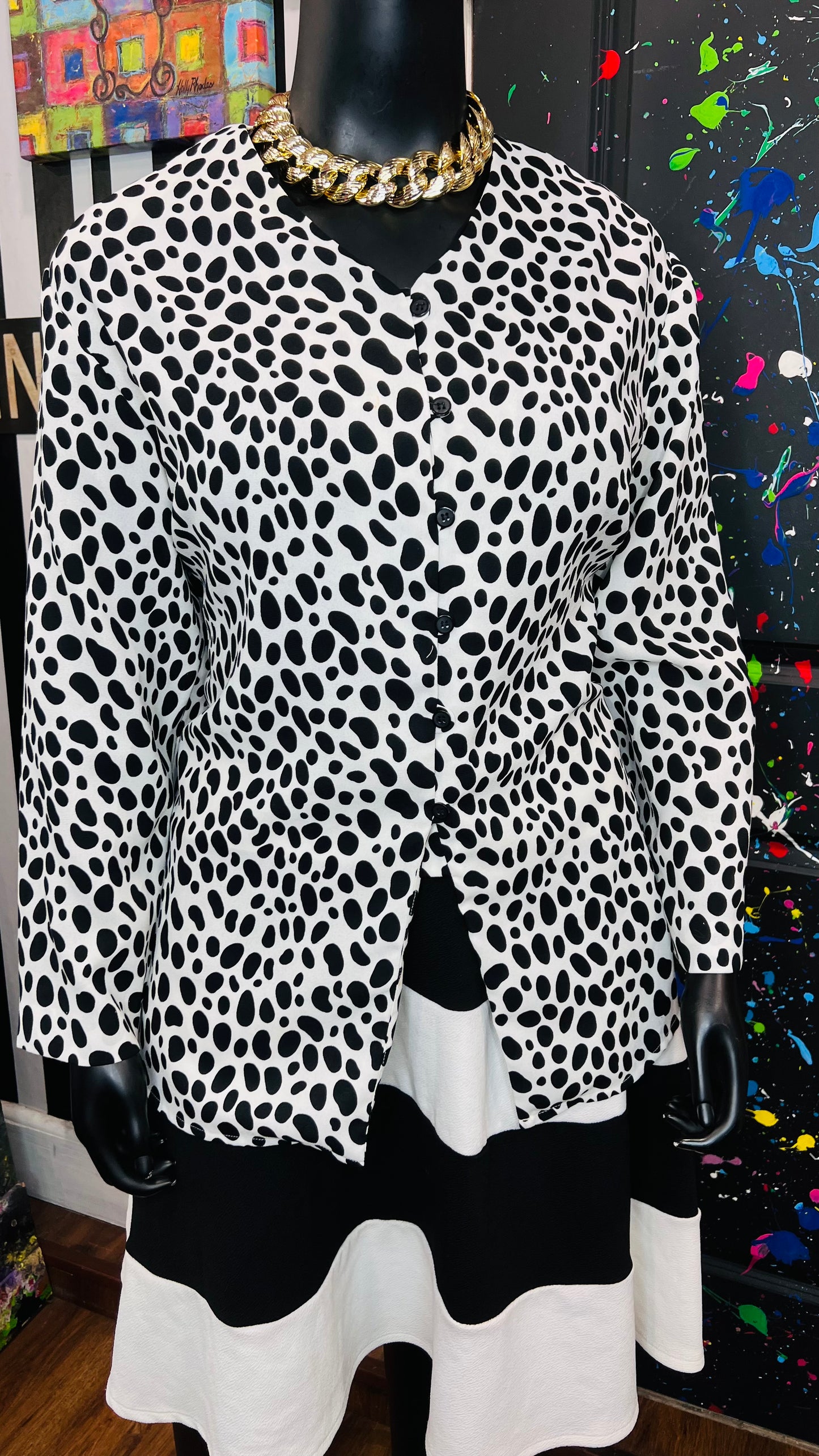 Black & White Animal Print Blouse (24)