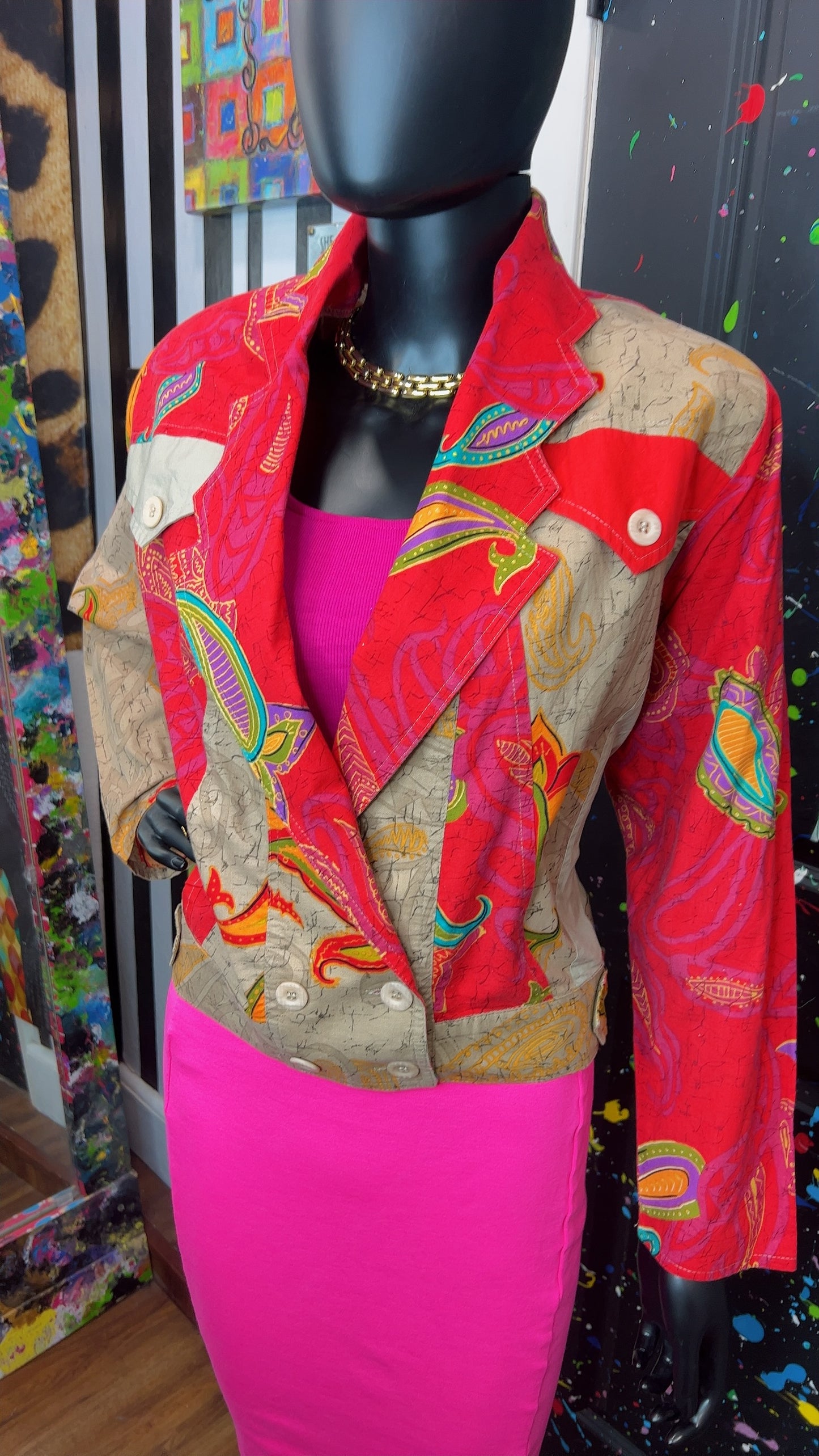 Vintage Western Cropped Blazer Jacket (14)