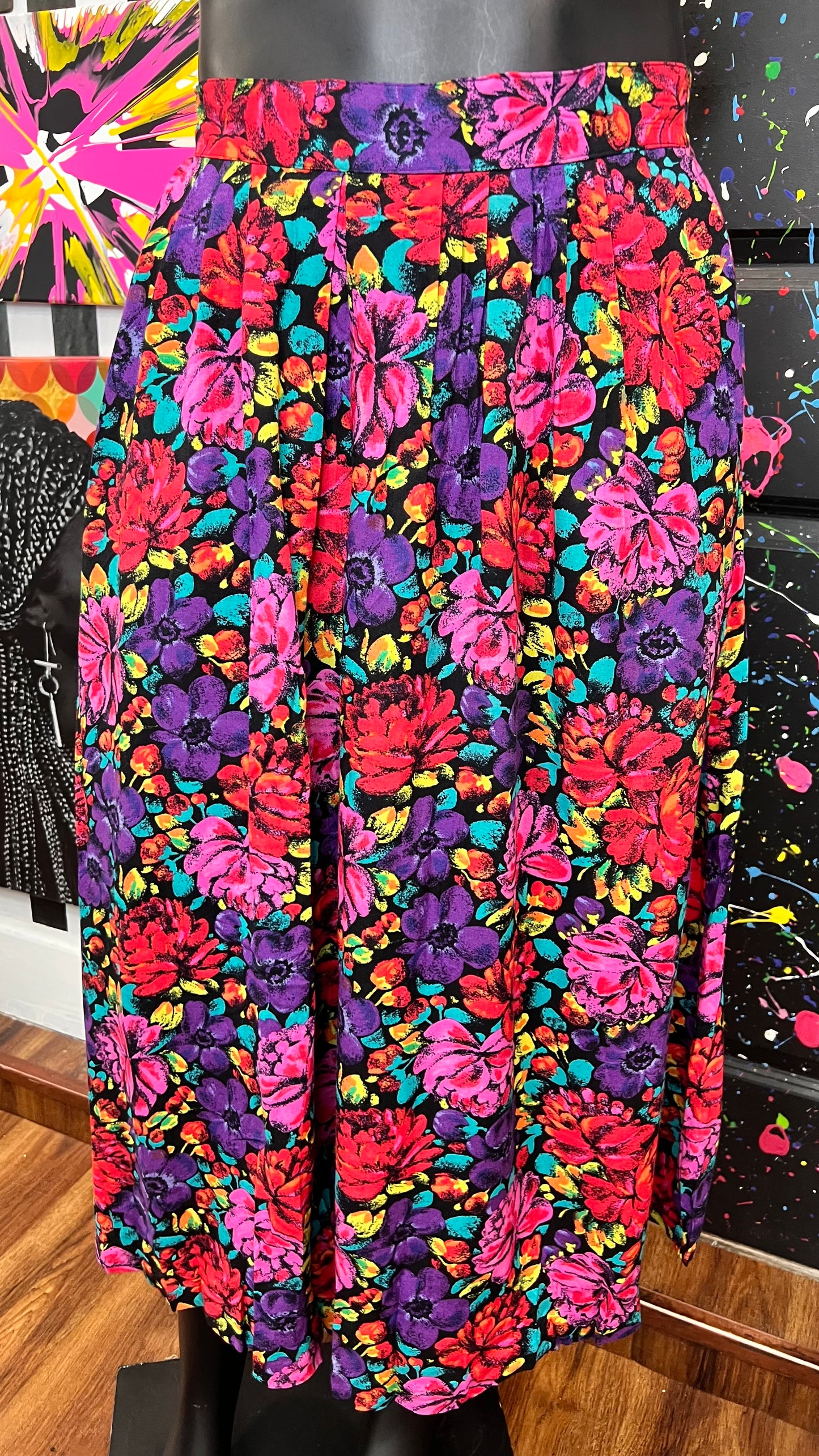 Vintage Floral Rayon Skirt (20)