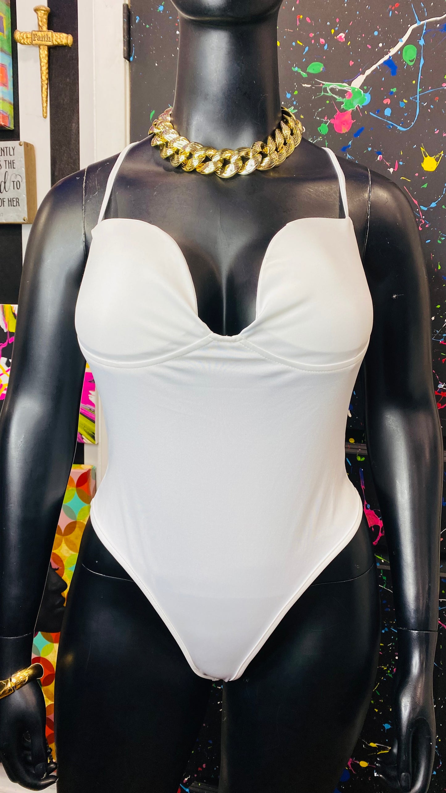New w/ Tags White Fringe Body Suit & Pants (16)