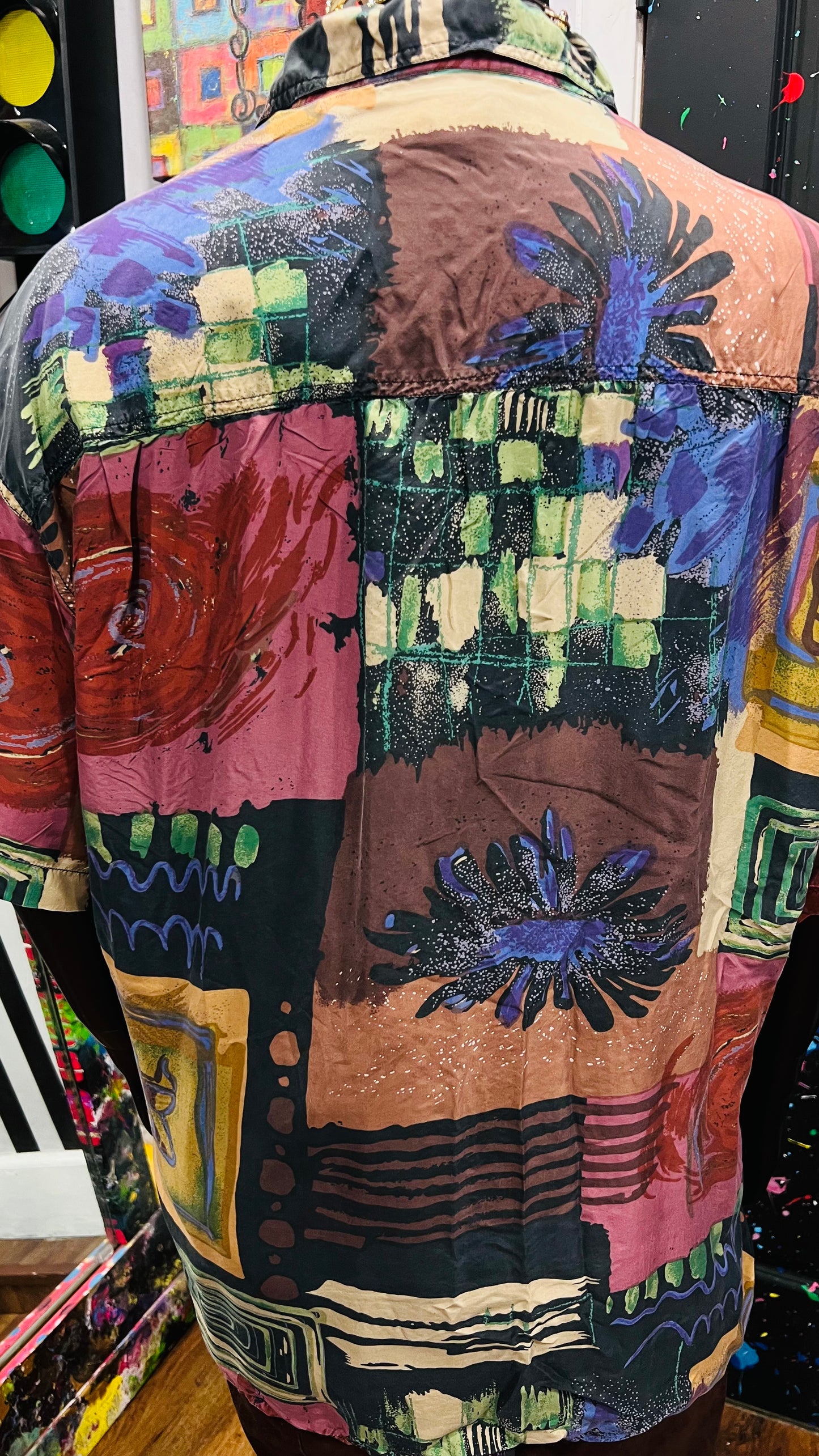 Vintage Abstract Silk Blouse (24/26)