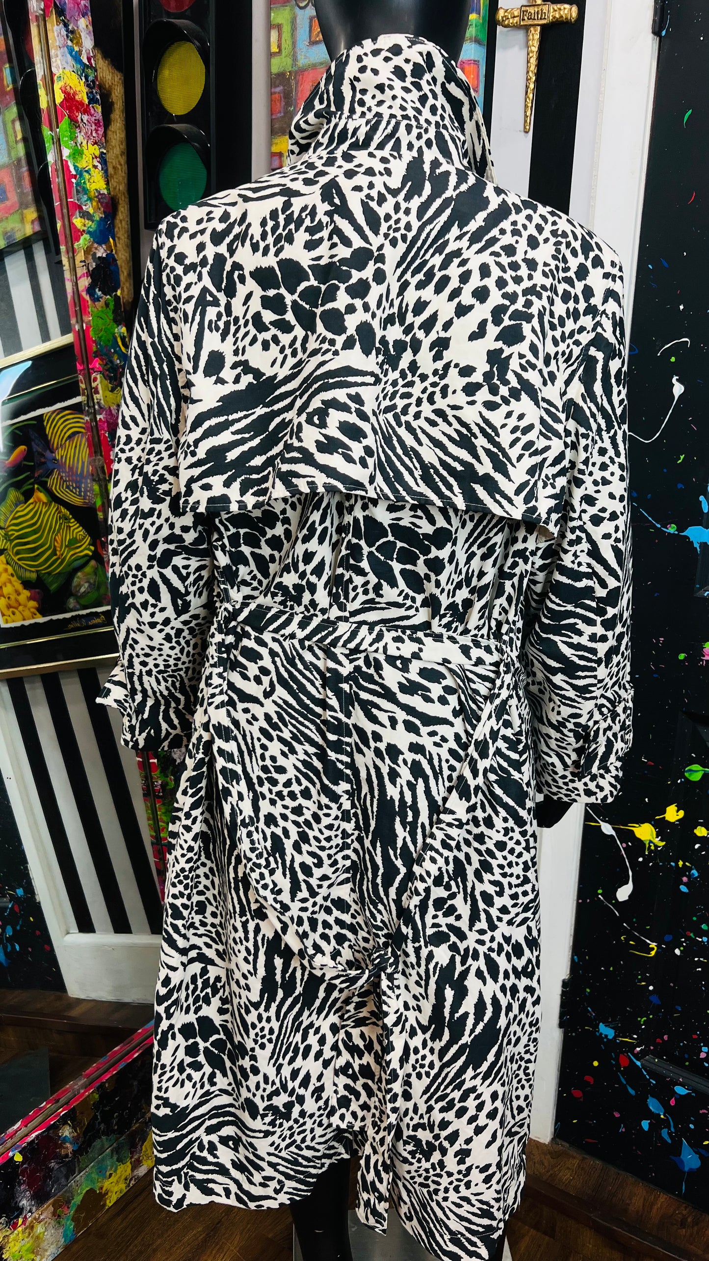 Animal Print Rain Trench Coat (20)