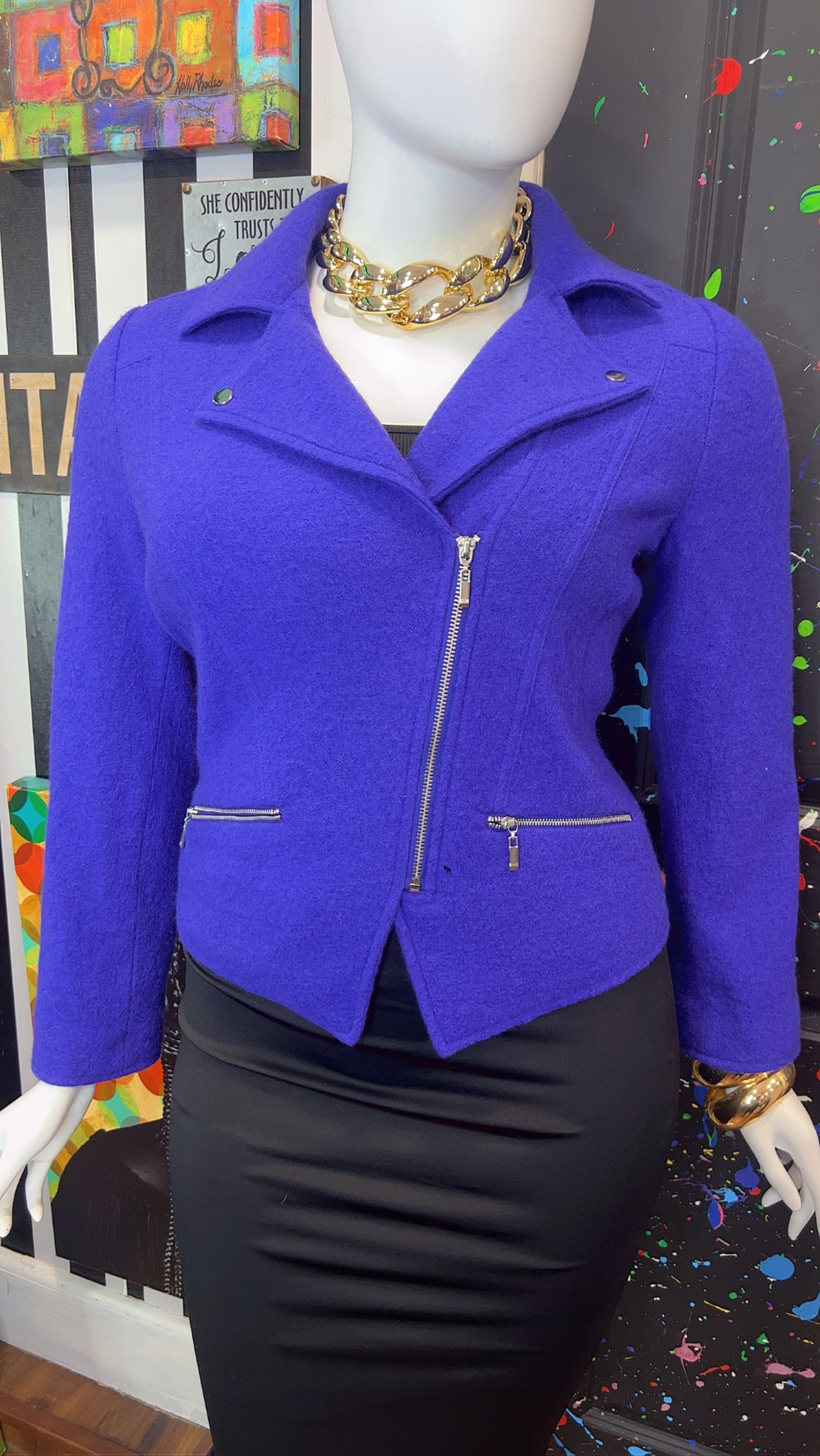 Vintage Cropped Purple Blazer (14)