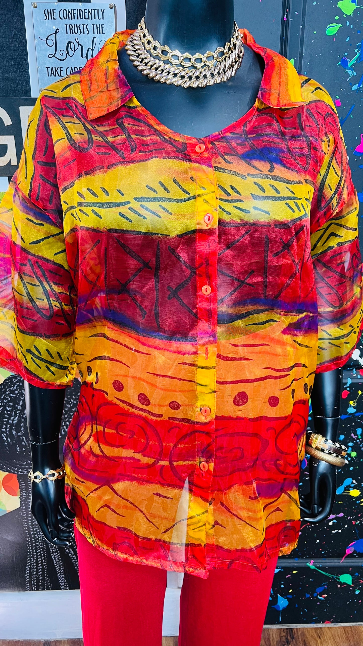 Vintage Y2K Sheer Blouse (36)