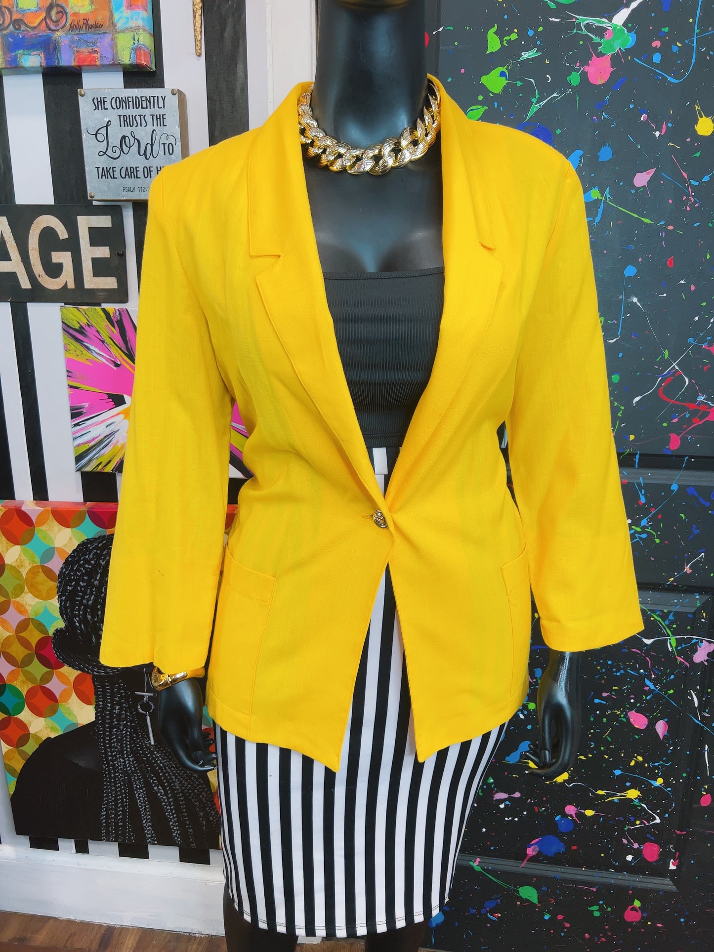 Vintage Yellow Blazer (16)