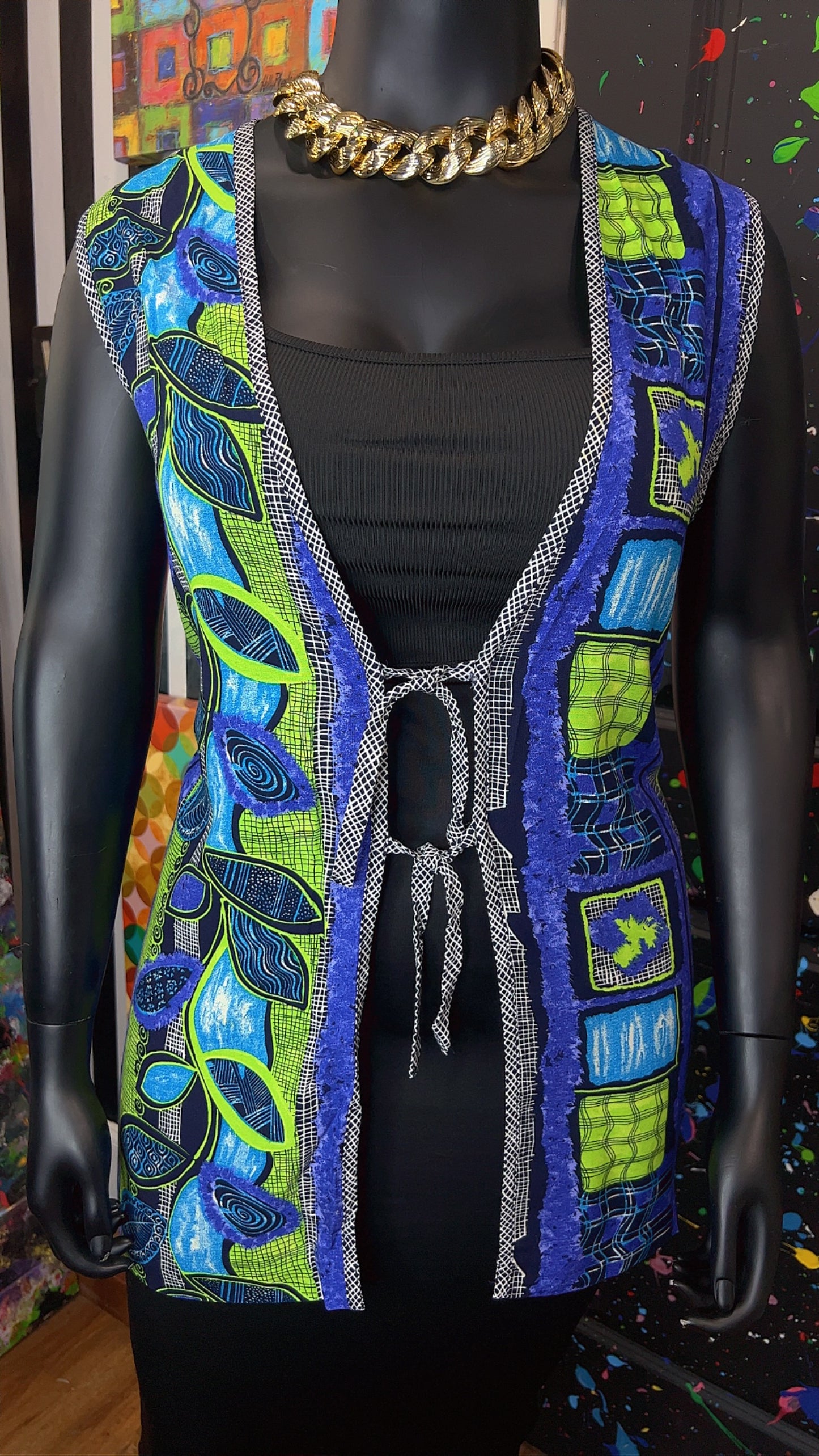 Vintage Rayon Abstract 90’s Vest (22)