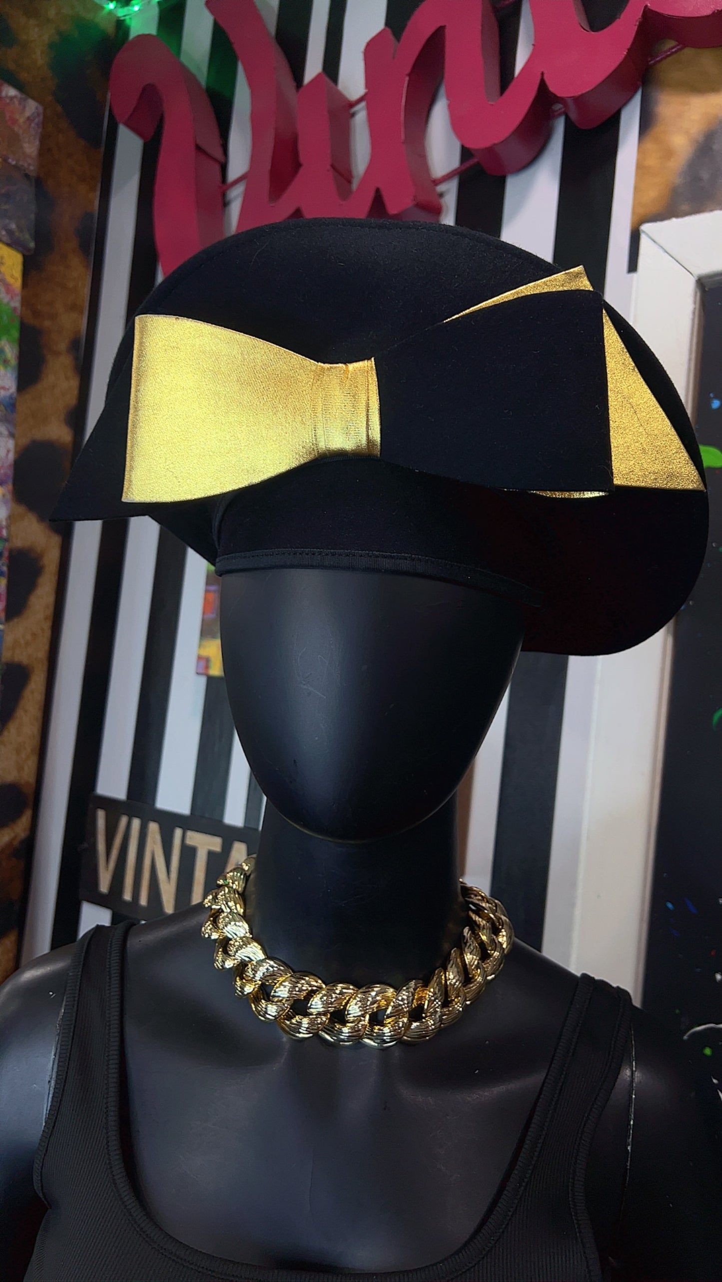 Vintage Gold & Black Jack McConnell Boutique Hat