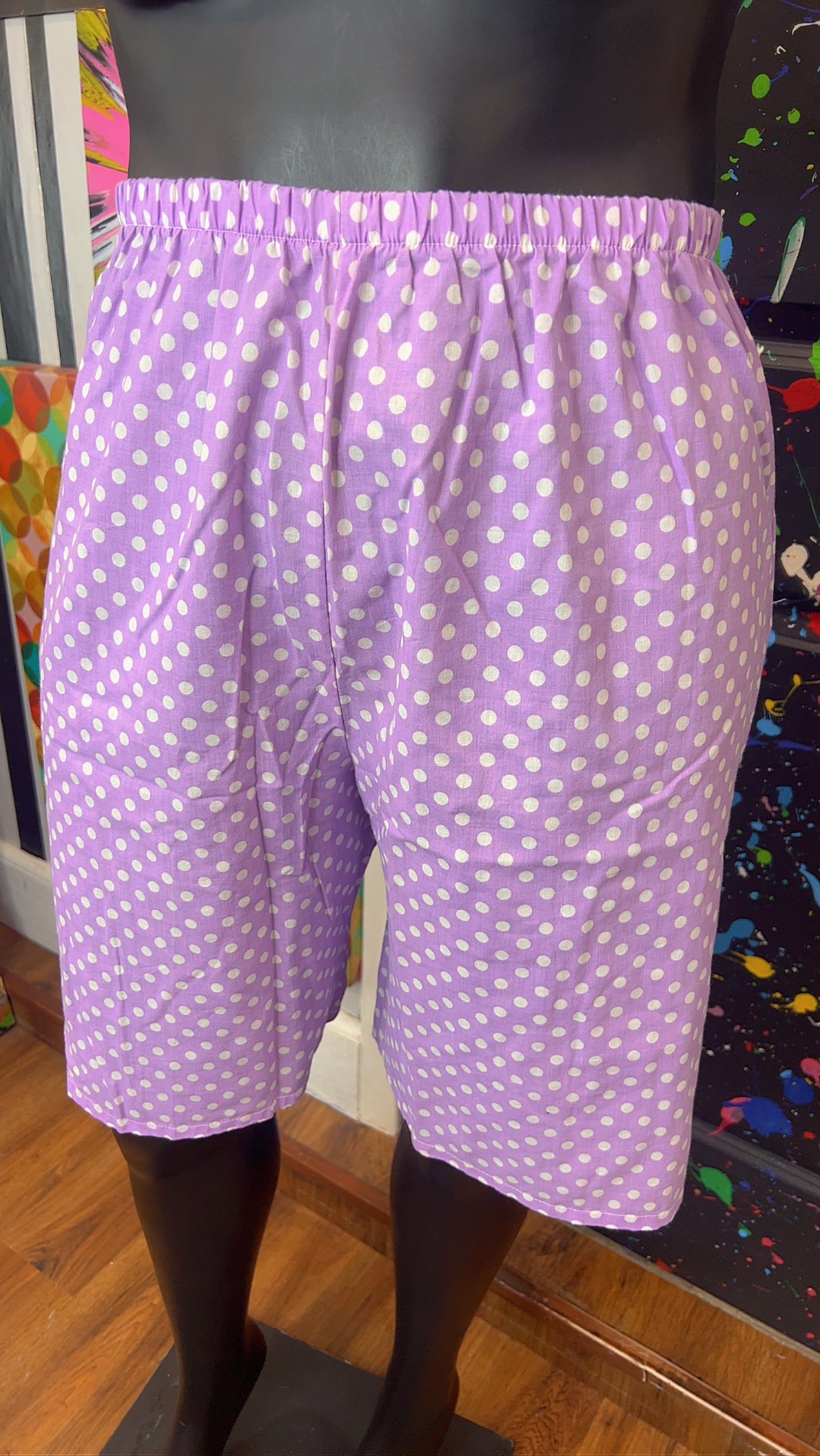 Vintage Cotton Purple & White Shorts (22)
