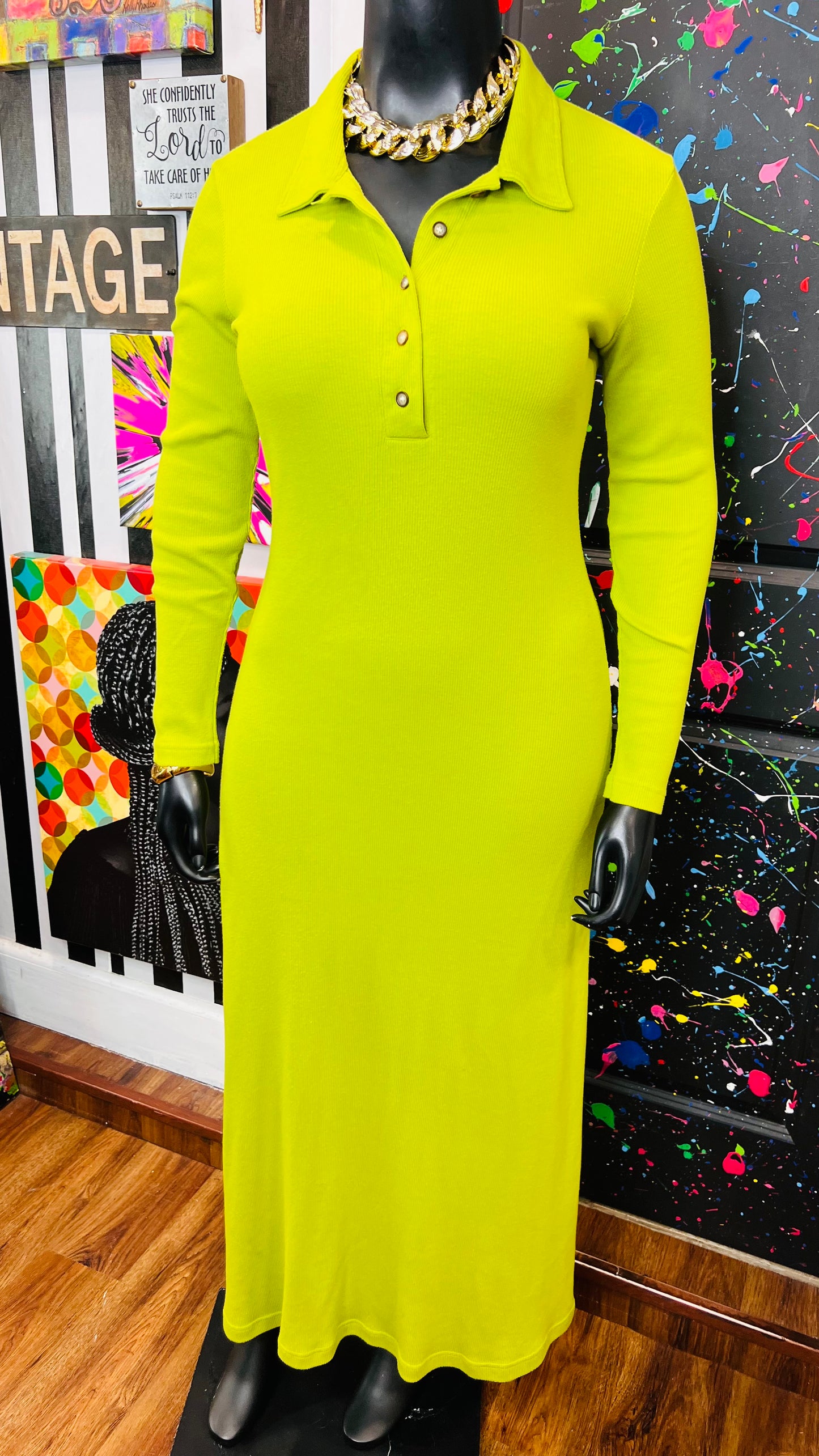 Vintage Green Cotton Bodycon Dress (20)