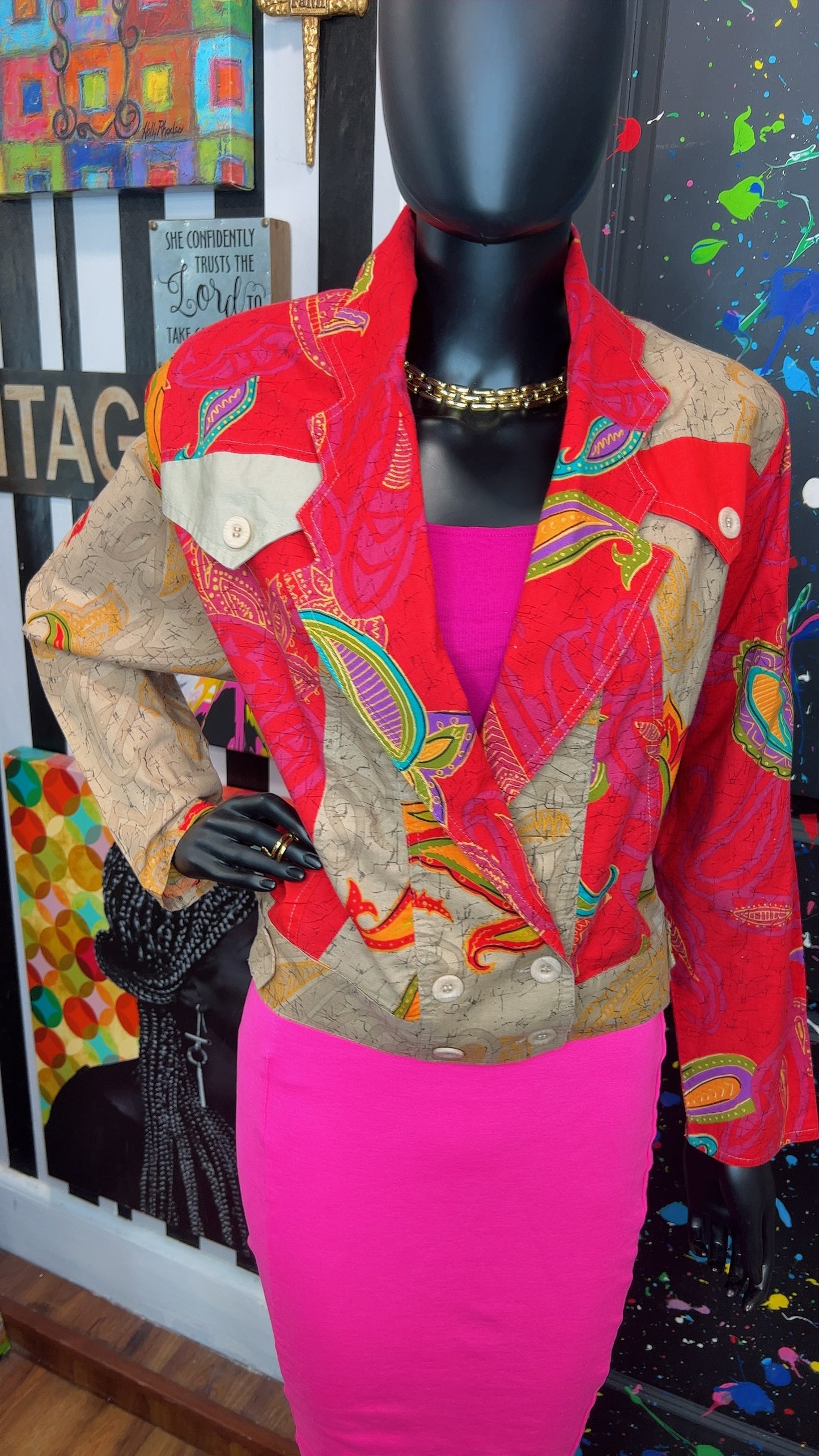 Vintage Western Cropped Blazer Jacket (14)