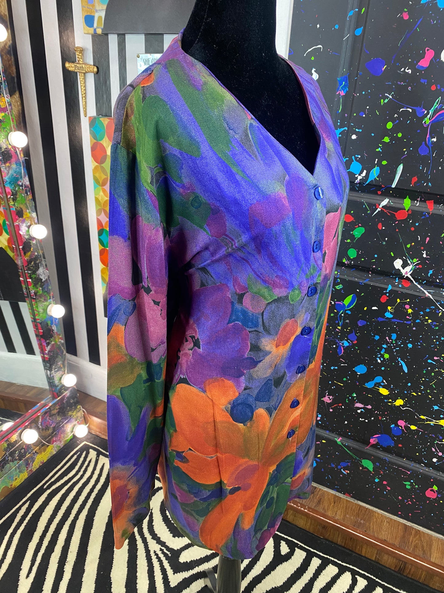 Vintage Floral Long Sleeve Blouse