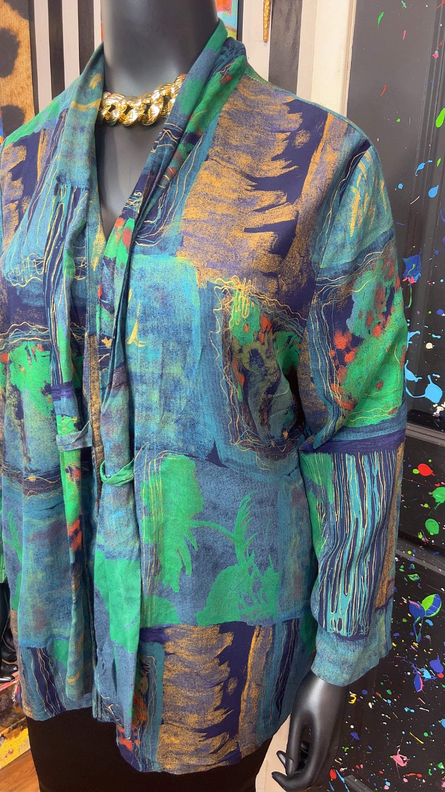 Vintage Abstract Light Weight Duster (22)