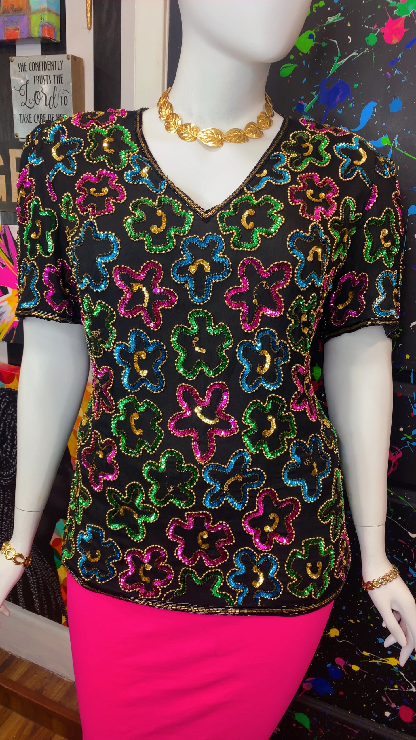 Vintage Sequin Blouse (20)