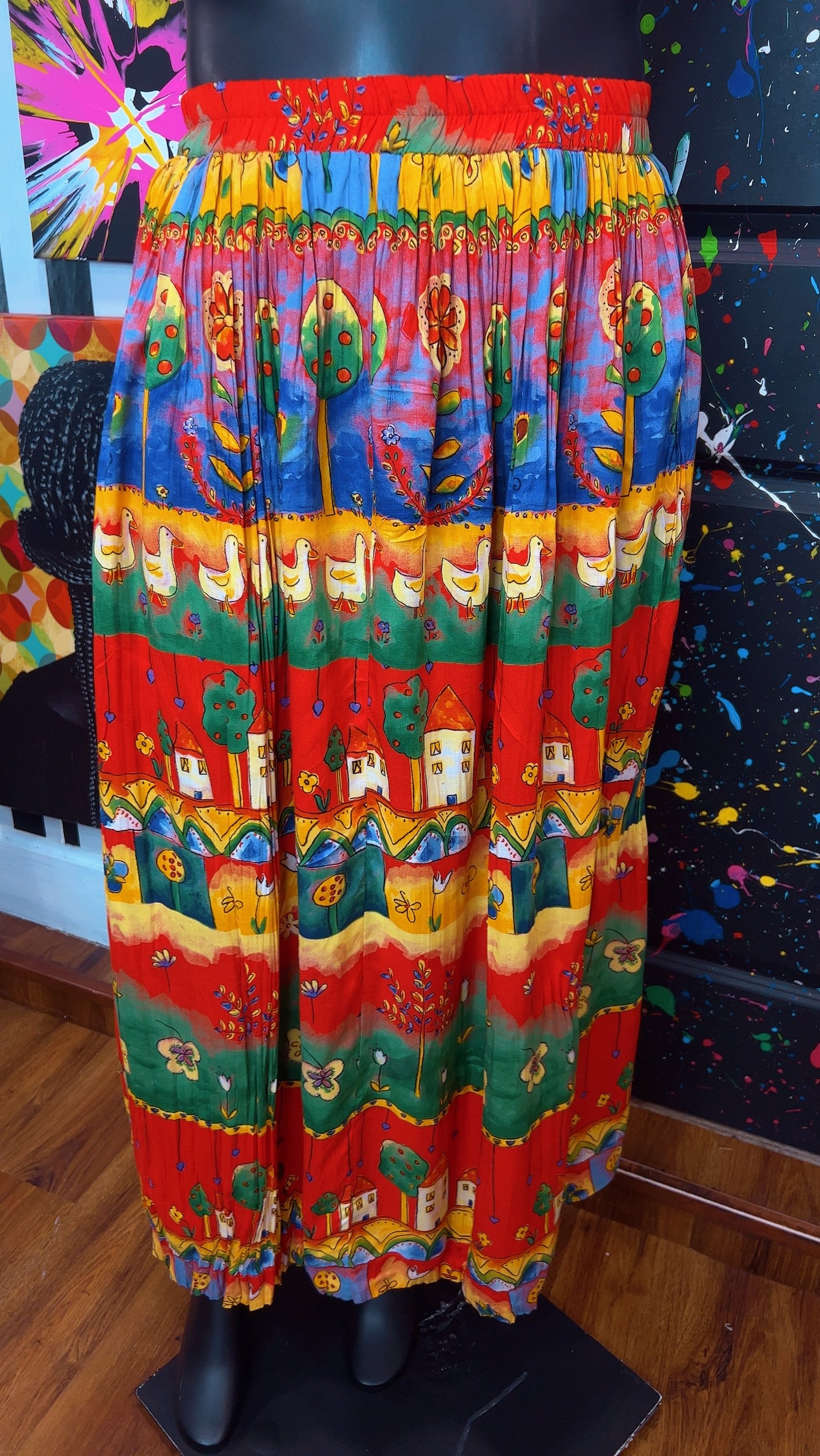 Vintage Rayon ‘Neighborhood’ Skirt (18/20)