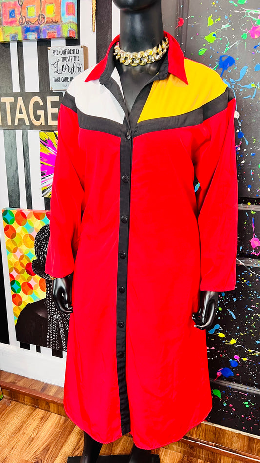 Vintage Color Block Dress (24)
