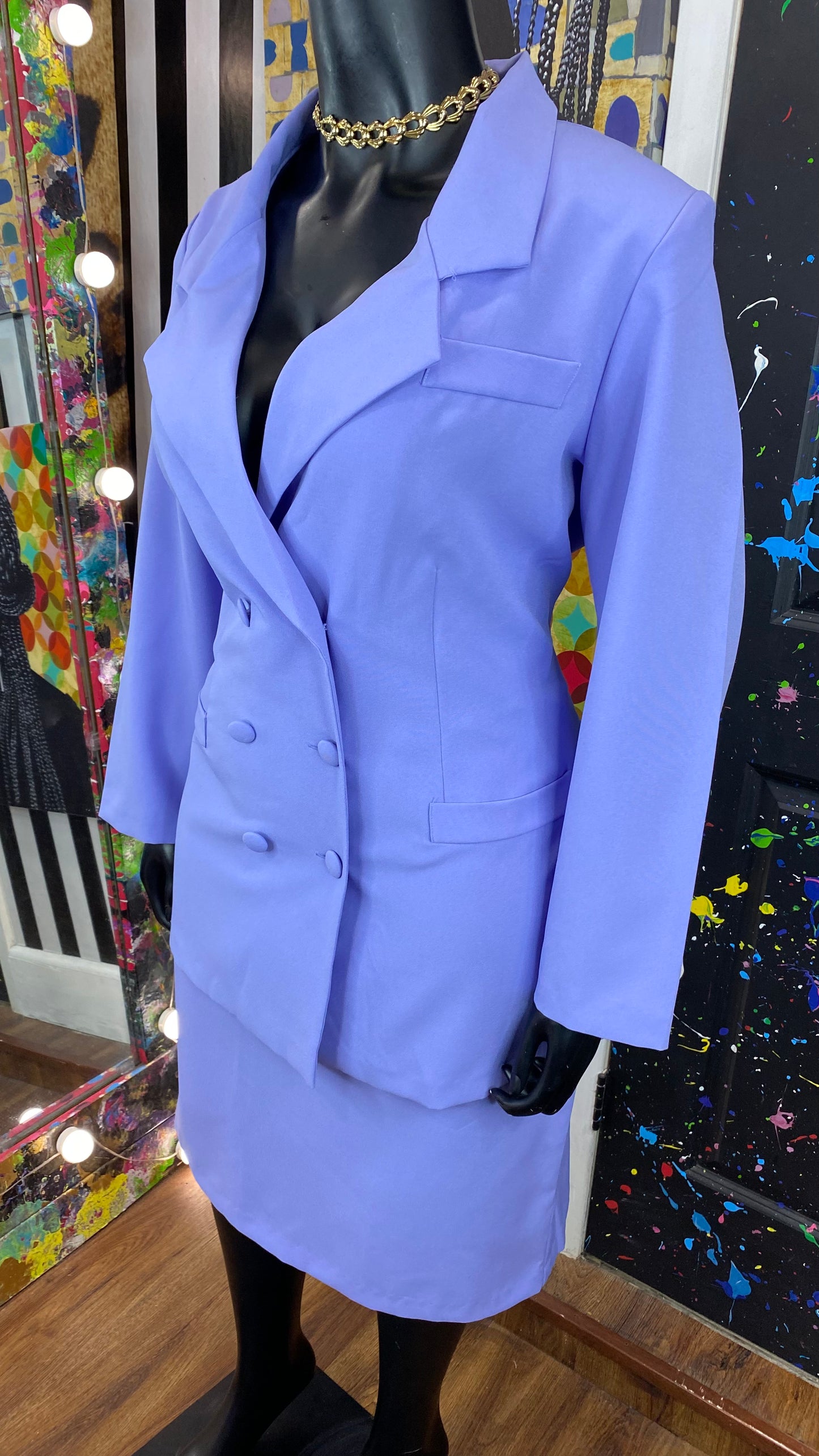 Roaman’s Lite Purple 2 piece Skirt Set