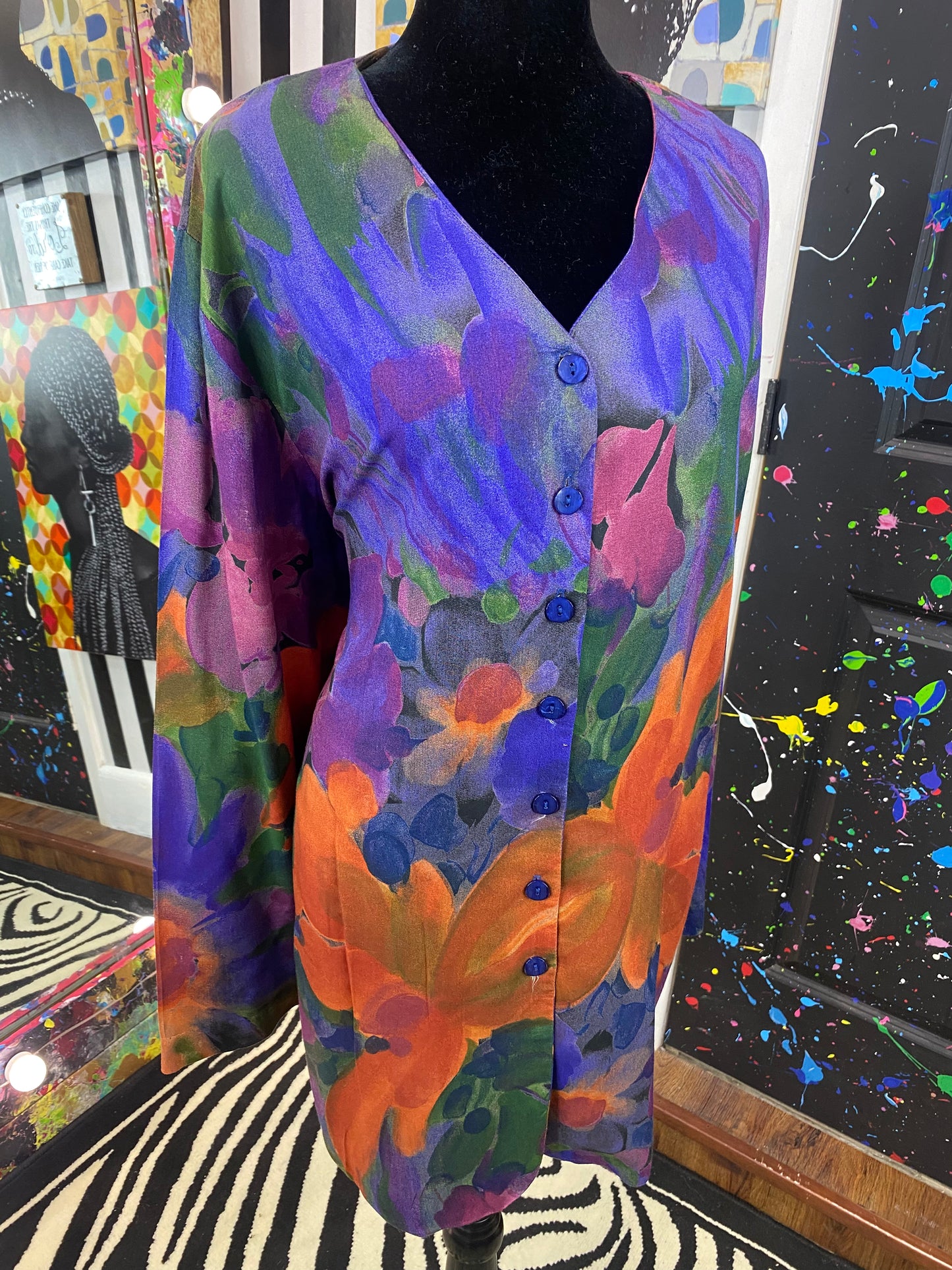 Vintage Floral Long Sleeve Blouse