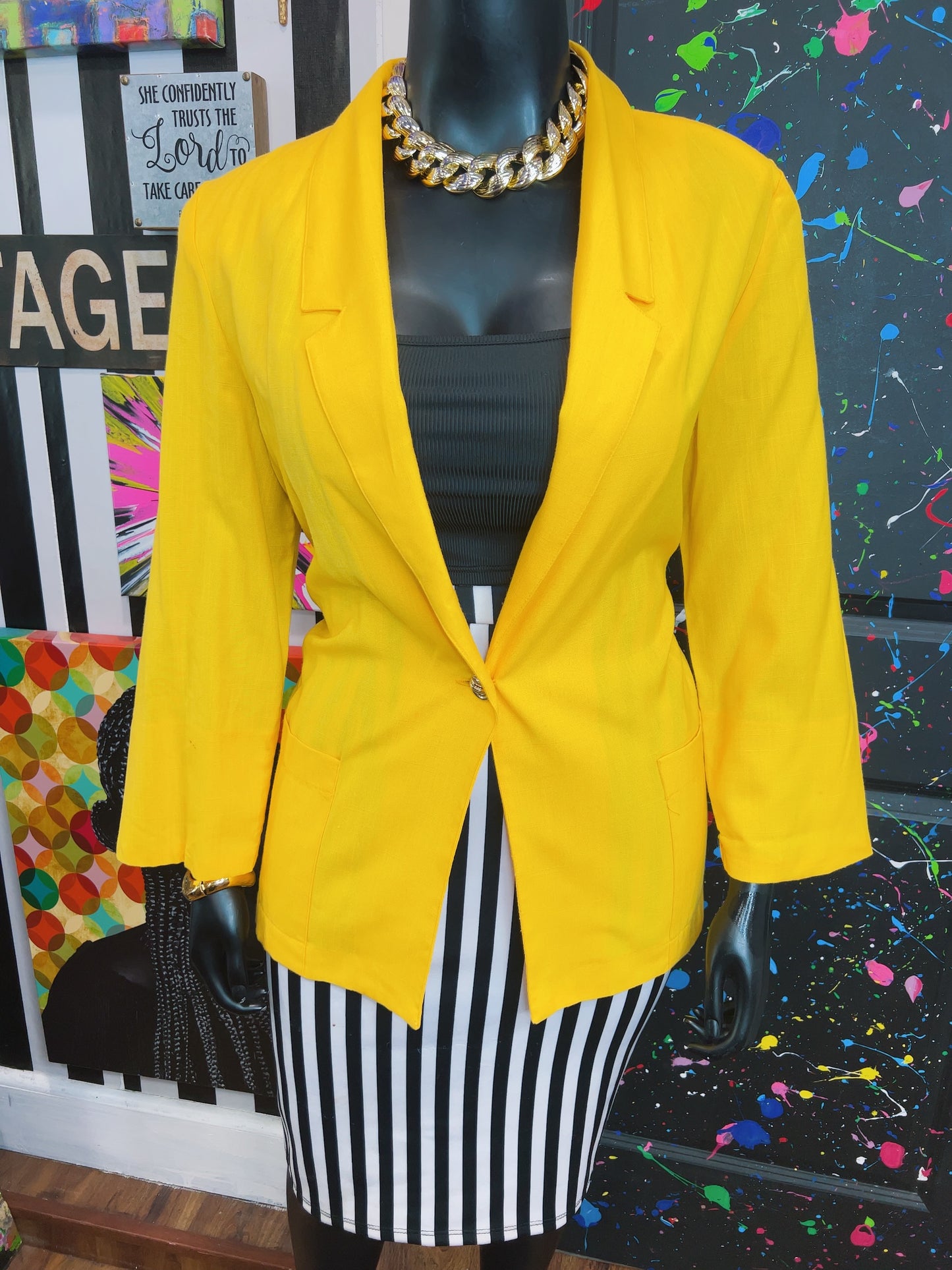 Vintage Yellow Blazer (16)