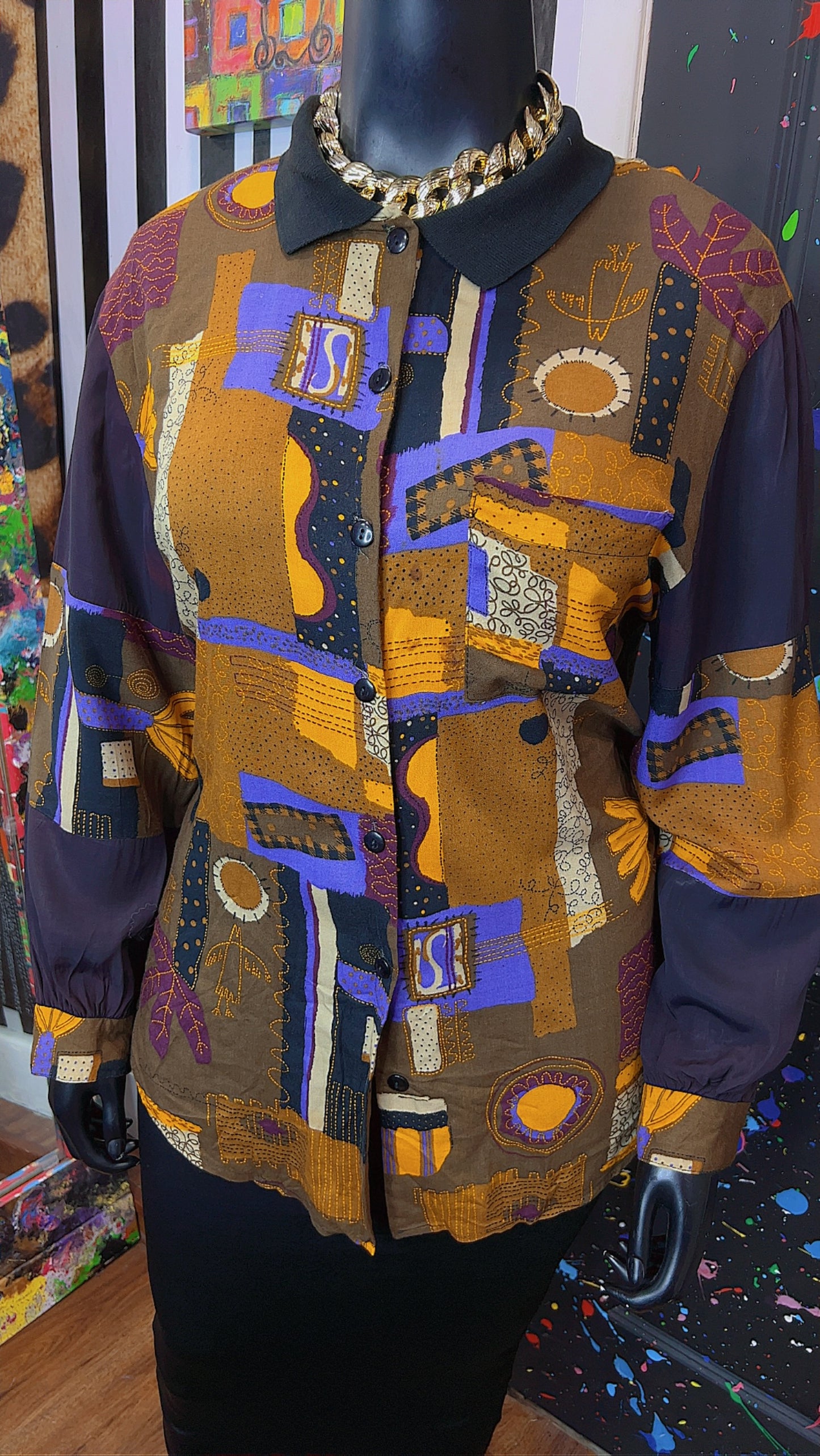 Vintage 80’s Rayon Blouse (14)
