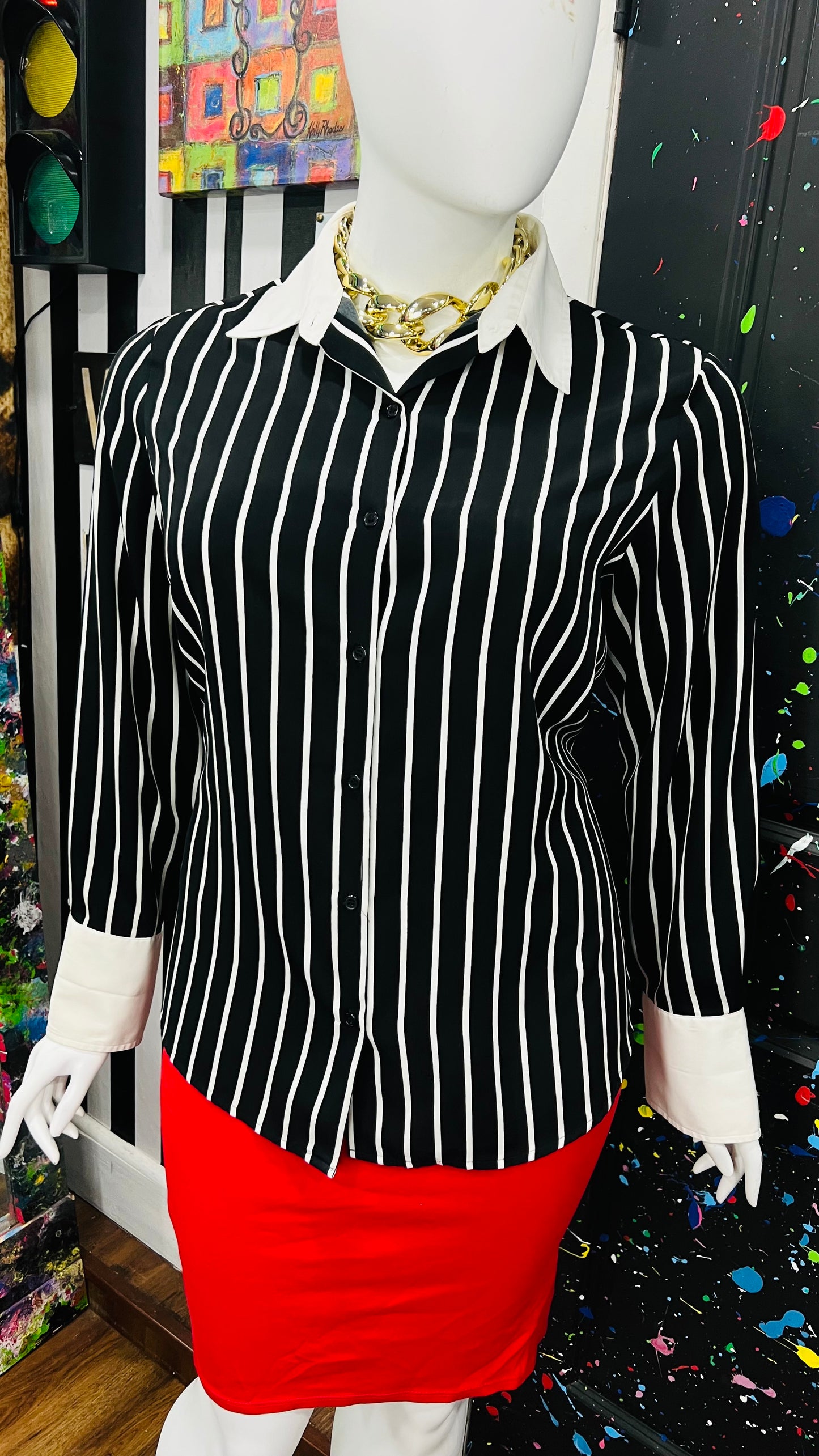 Vintage Jordan Striped Blouse (18)