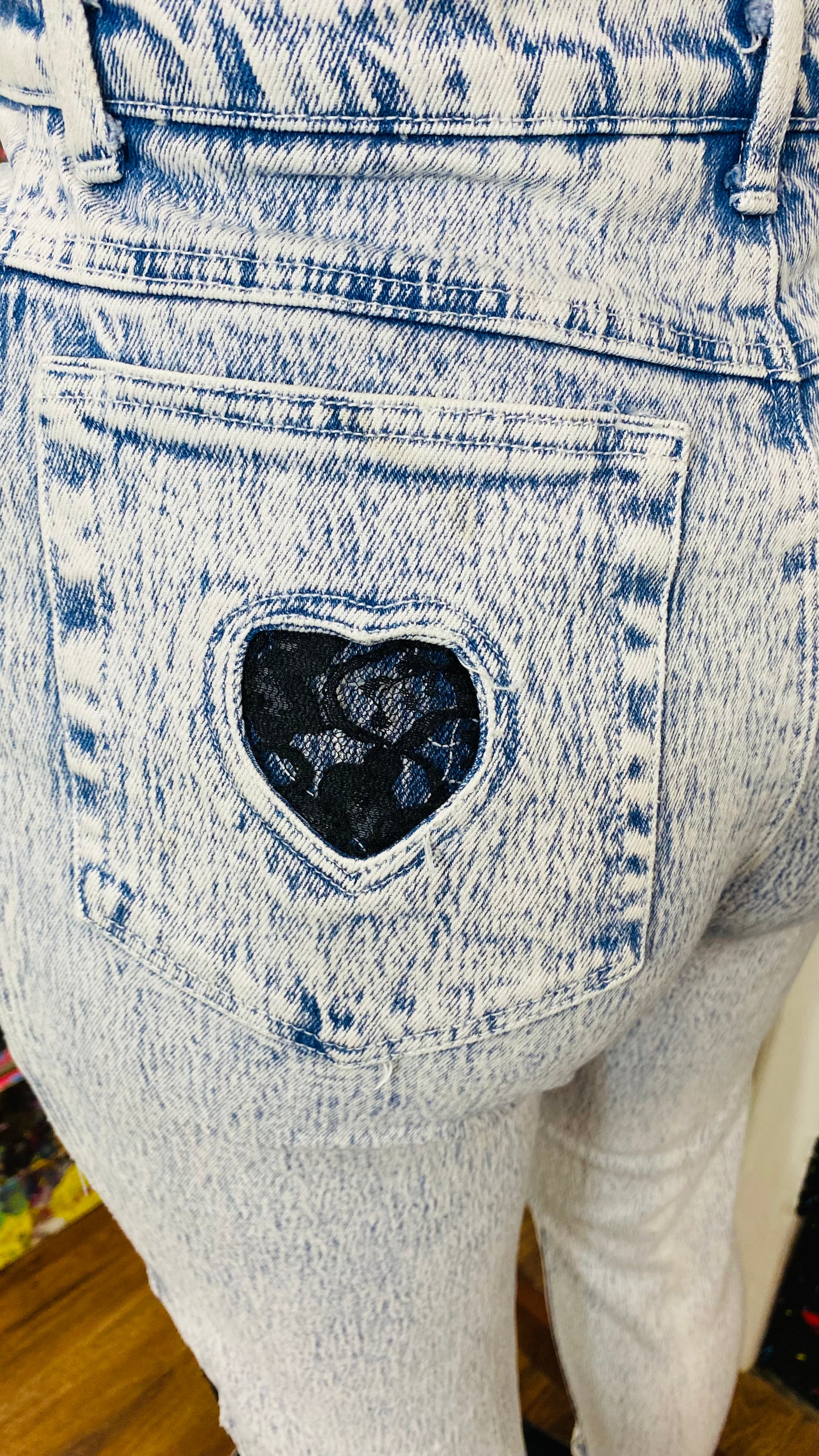 Vintage Stefano International Stonewash & Lace Jeans (14)