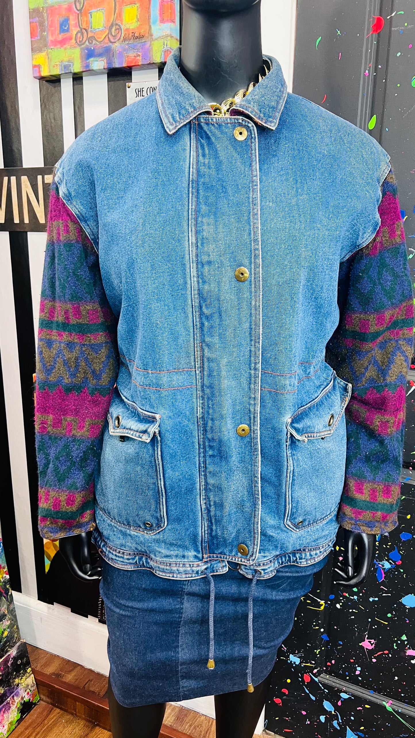 Vintage Denim Puffer Coat (16/18)