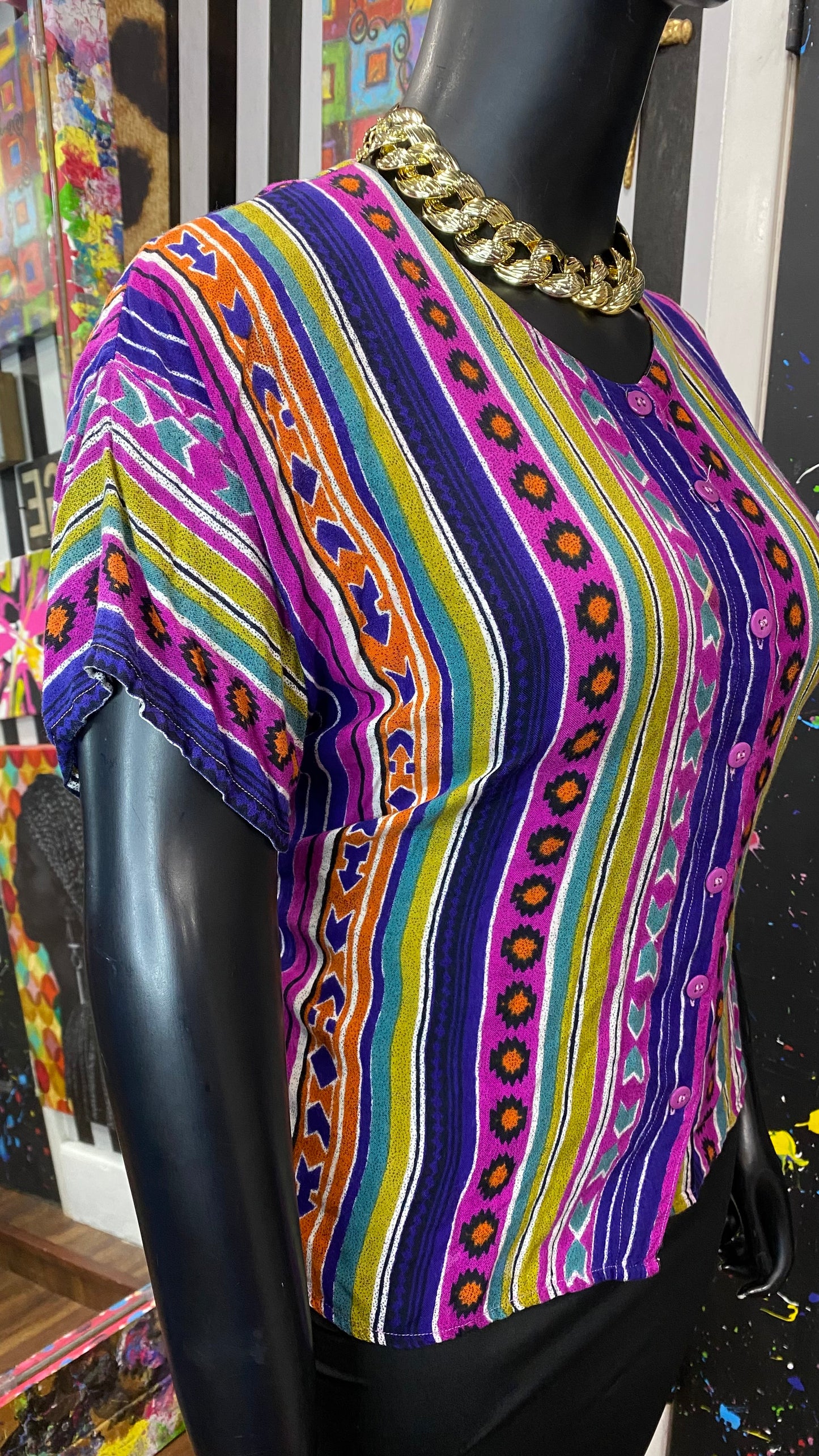 Vintage Rayon Western Blouse (22)