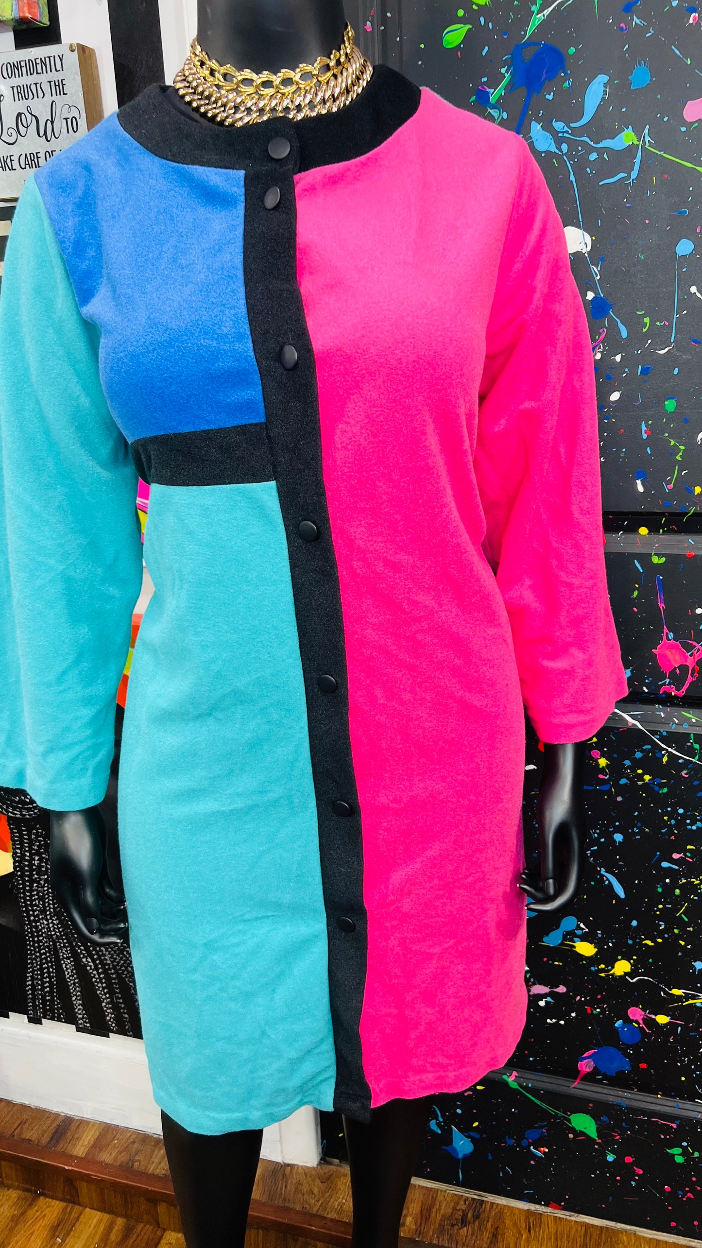 Vintage Colorblock Dress (20)