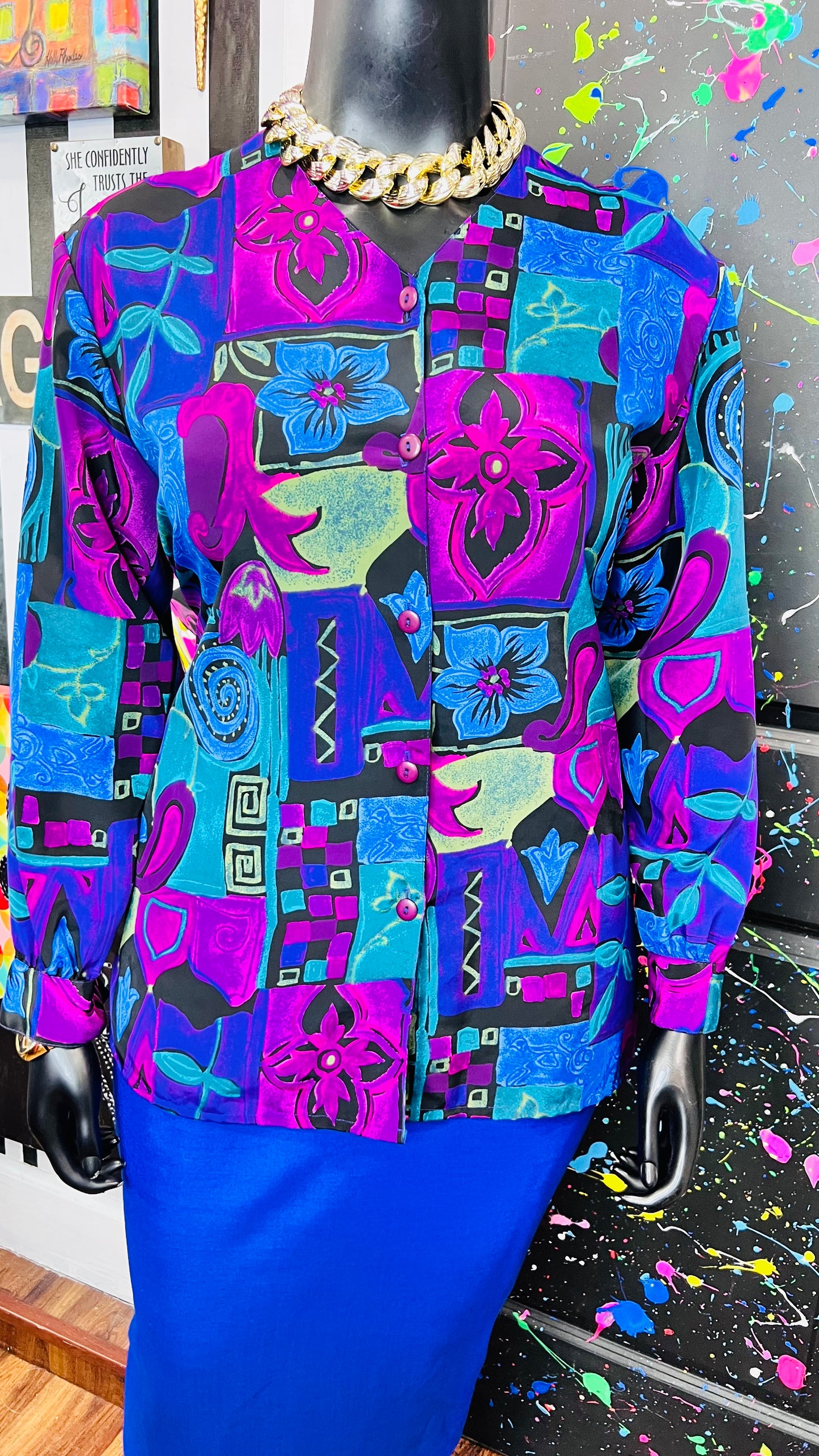Vintage 90’s Abstract Blouse (14)