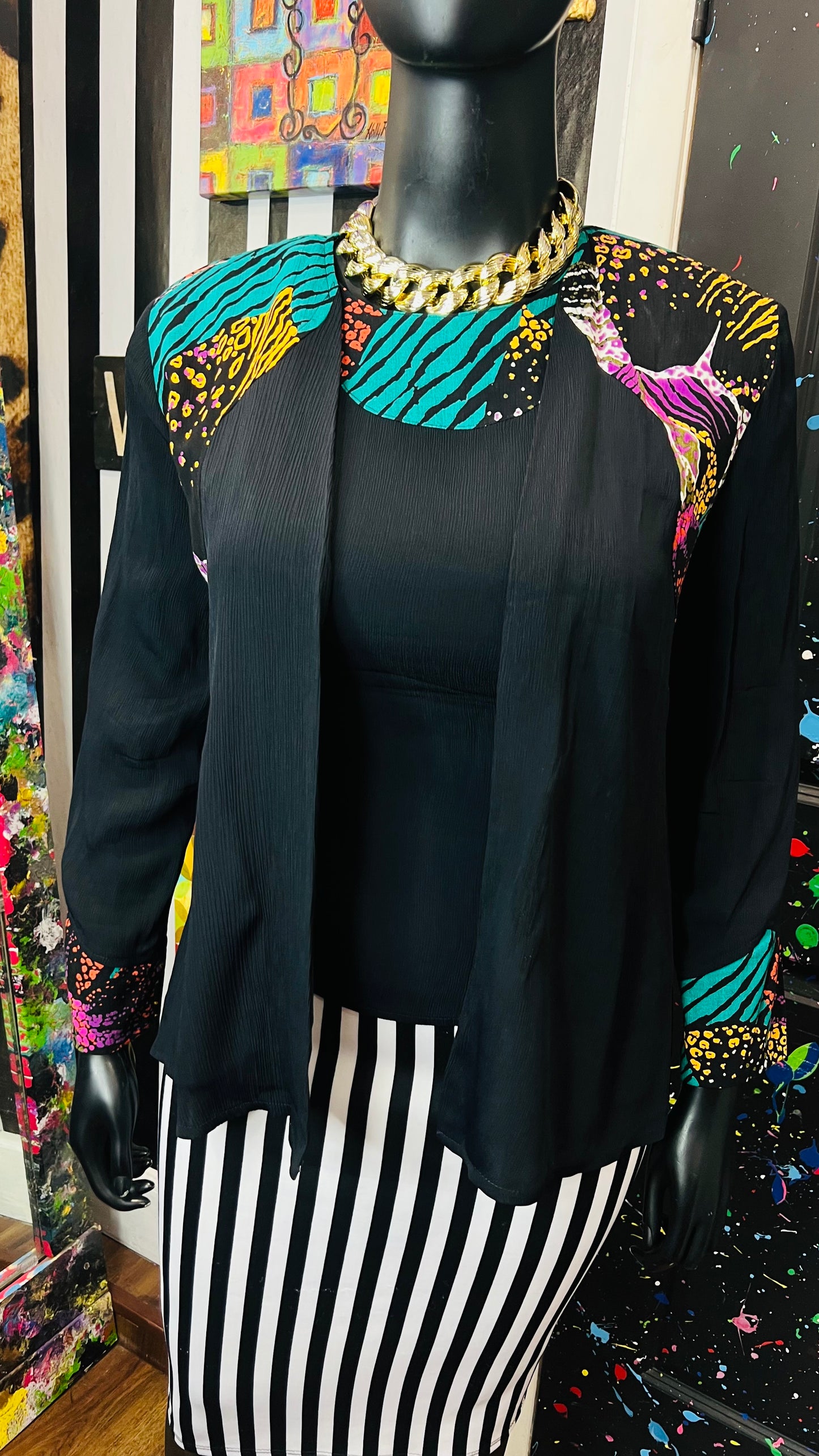 Vintage Abstract Blazer & Blouse Set (12/14)