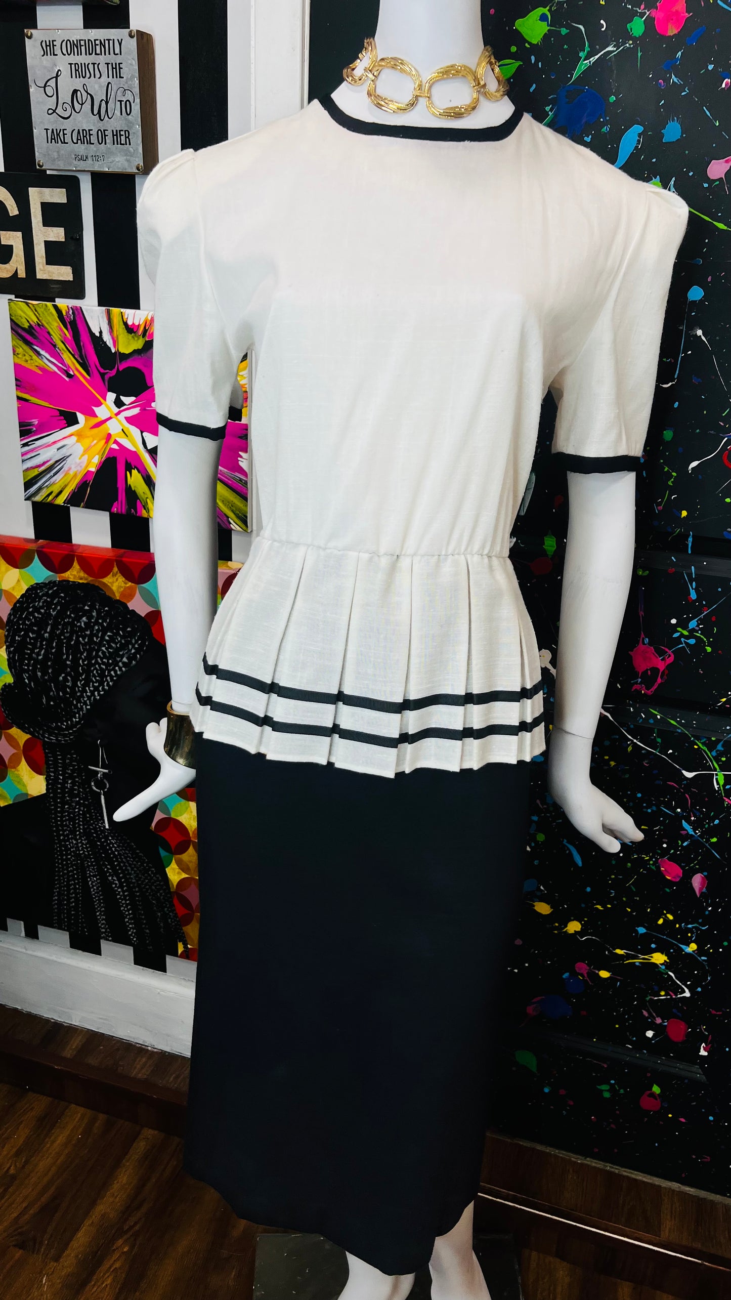 Vintage Black & White Dress (16)