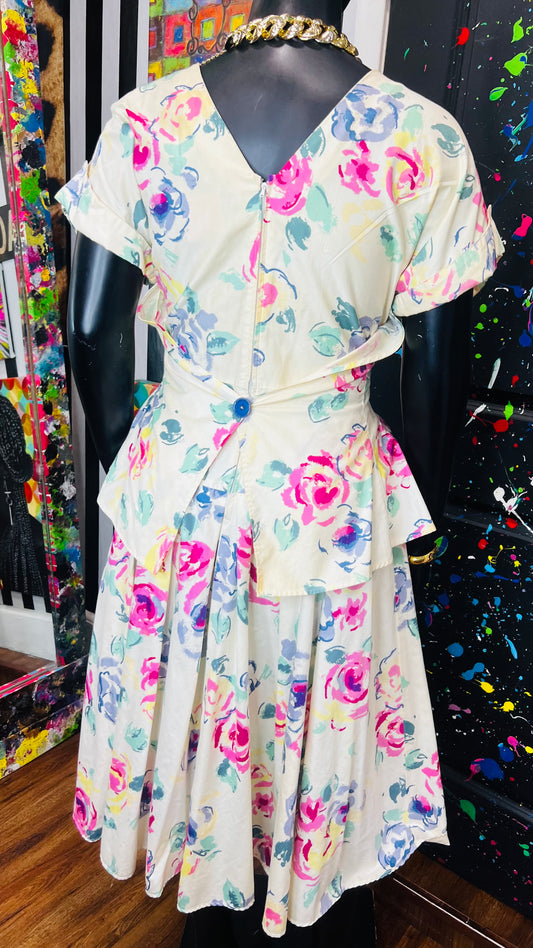 Vintage Floral Print Dress (18W)