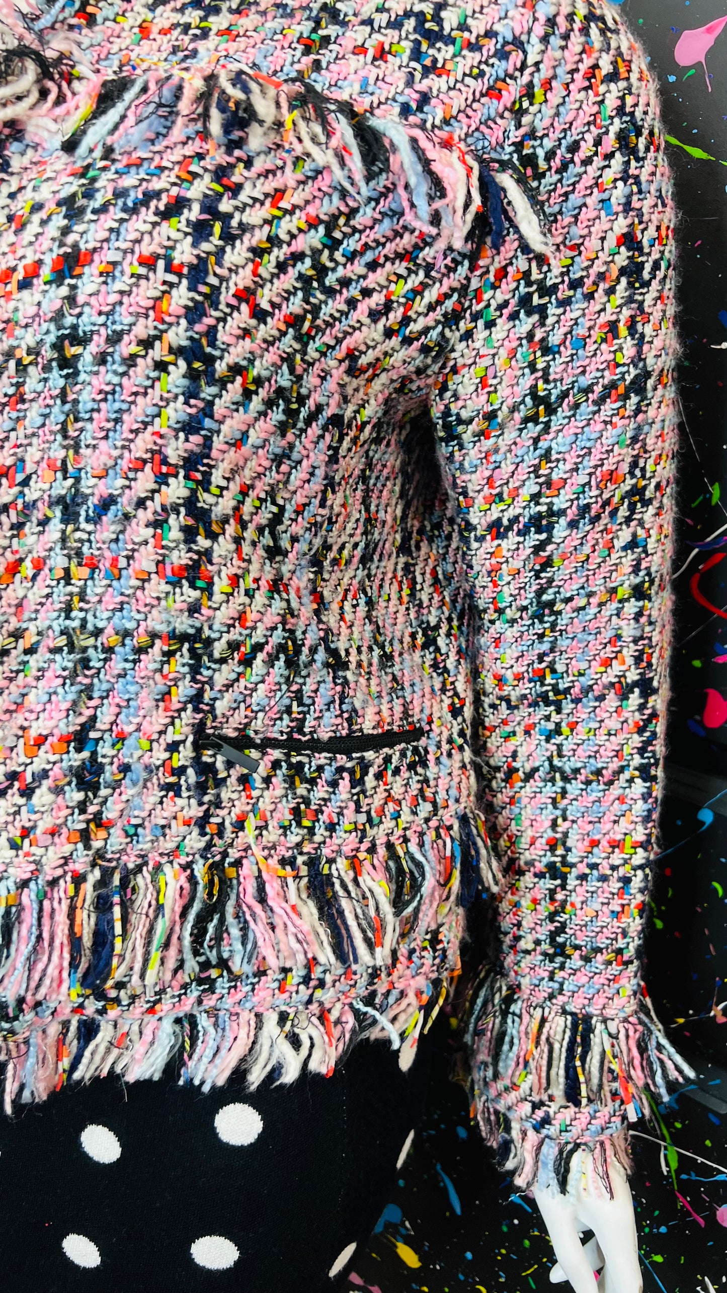 Tweed Multicolored Cropped Blazer (18)