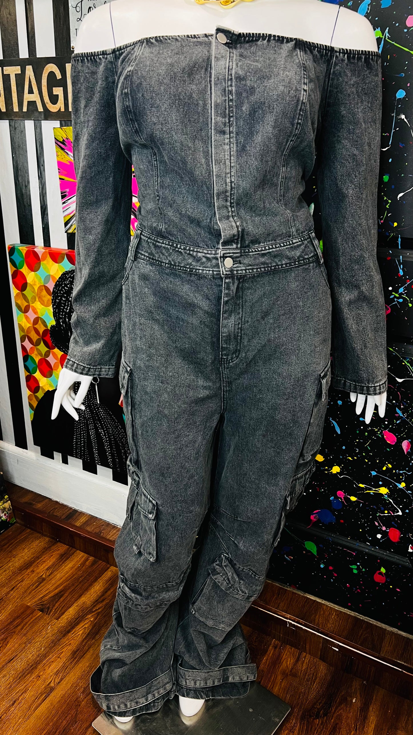 Vintage Inspired Denim Jumpsuit- New w/ Tags (18)