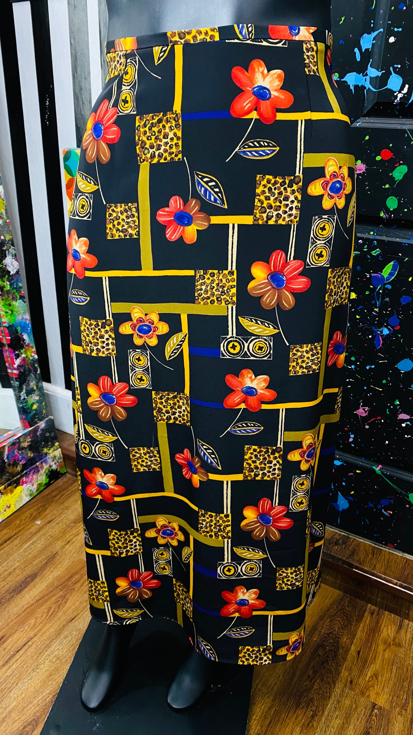 Vintage Animal Pribt & Floral Skirt Set (18W)