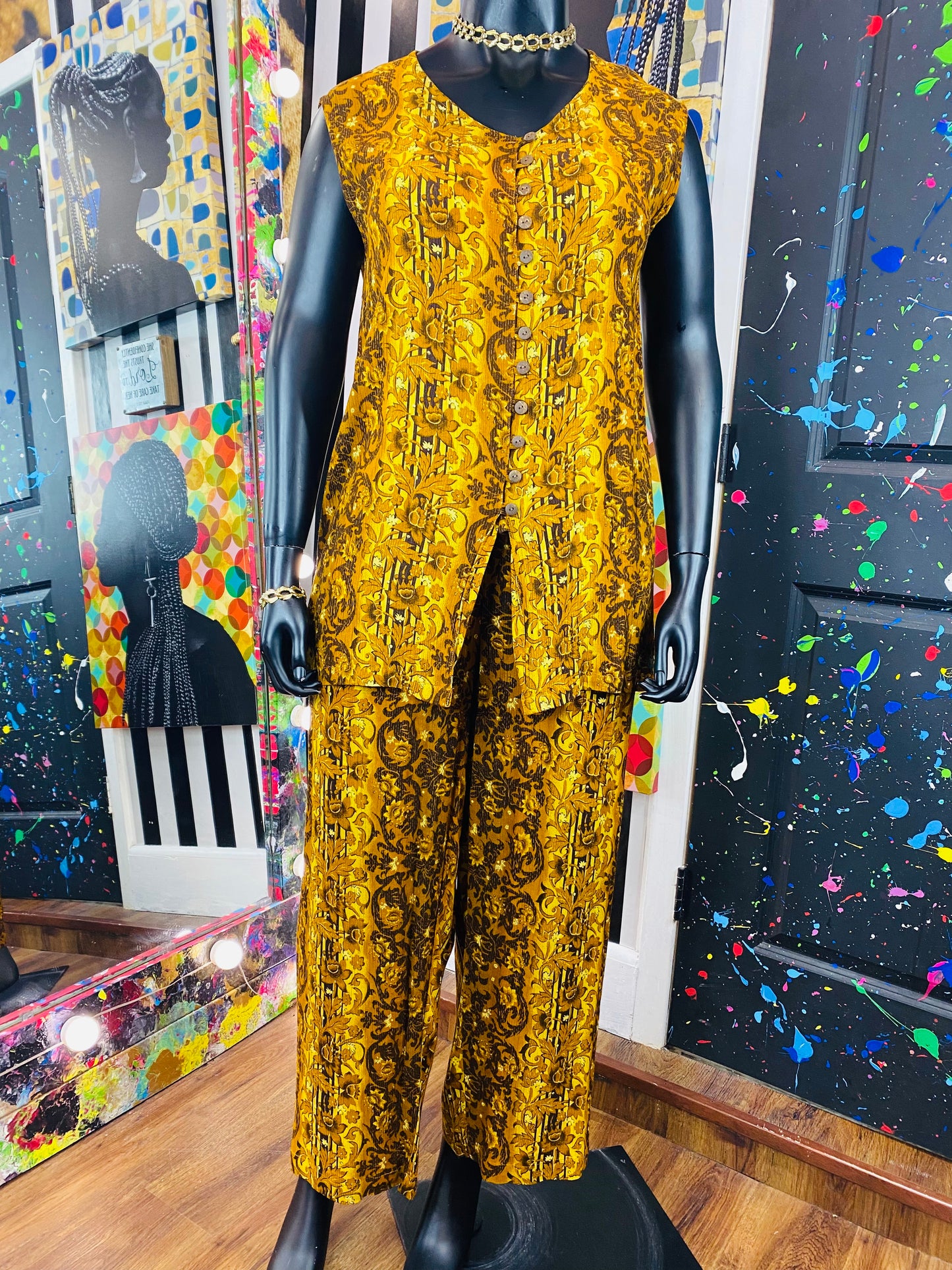 Vintage Sleeveless Pants Set
