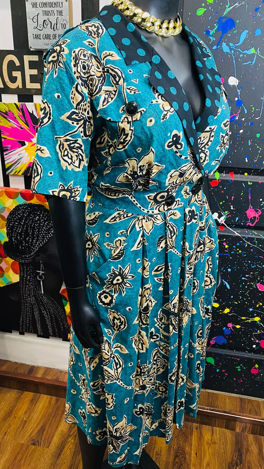 Vintage Mix Print Dress (20)