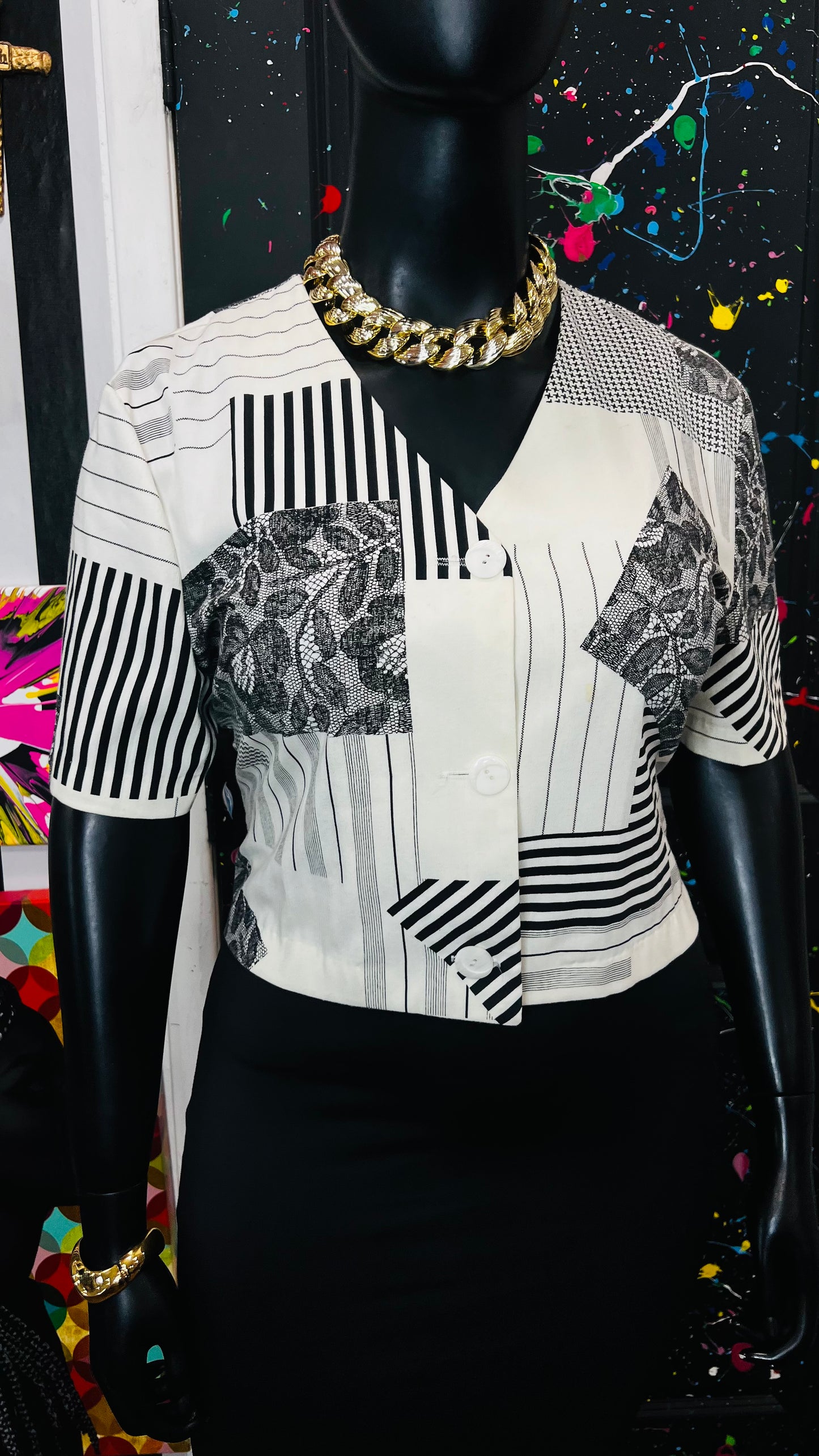 Vintage Cropped Piano Blouse (14)