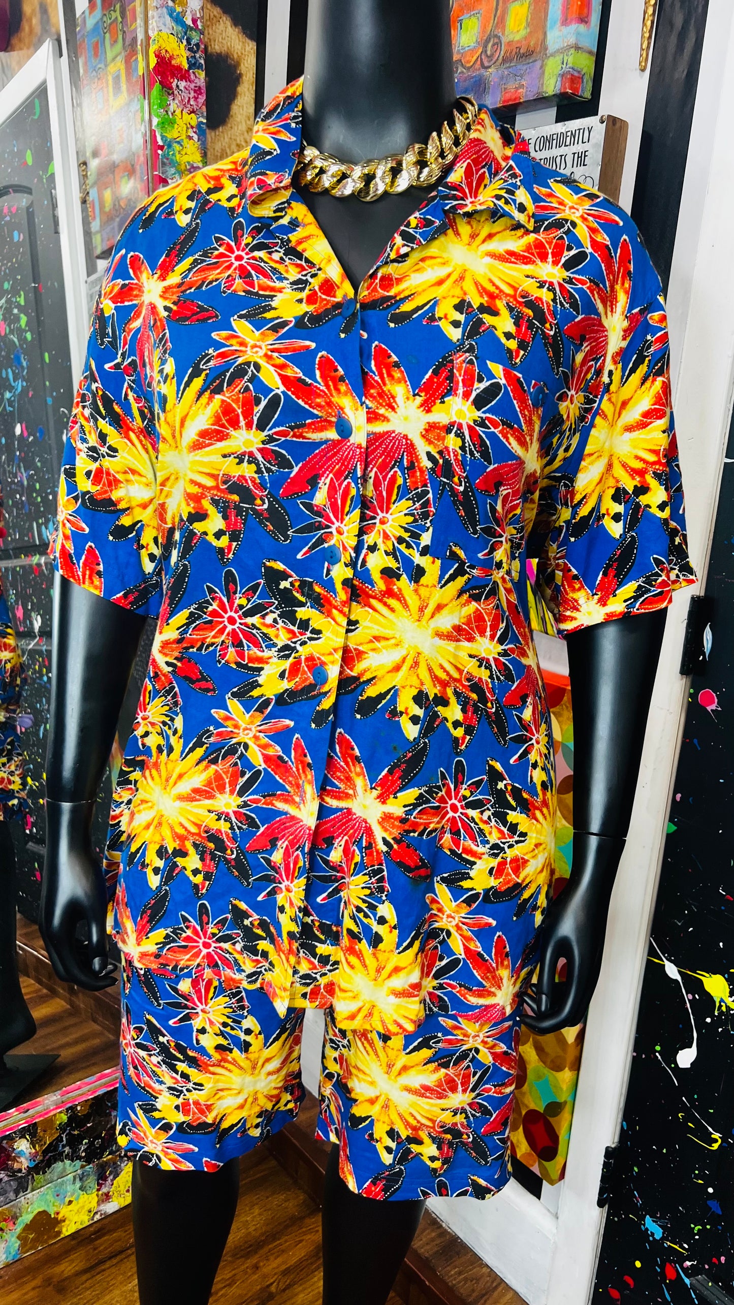 Vintage CM Shapes Blue Floral Short Set (24)