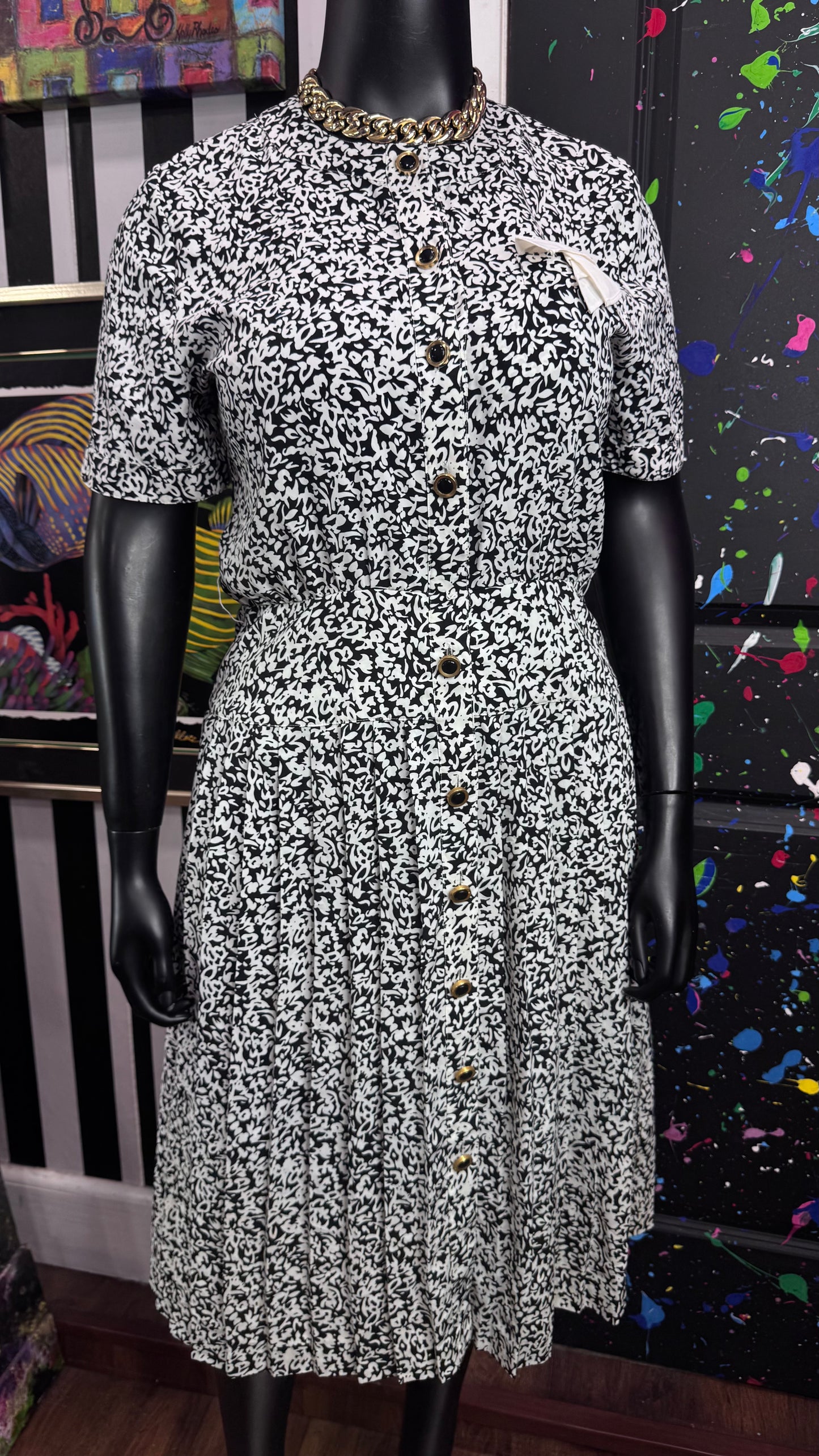 Vintage Chaus Black & White Dress (14)