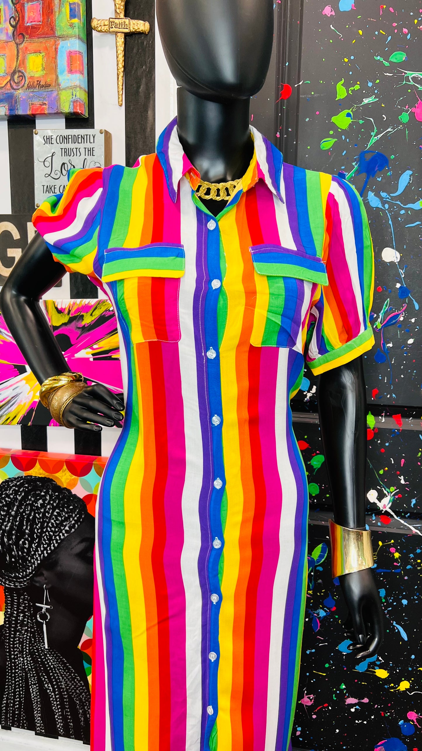Rainbow Rayon Dress/Duster (12)