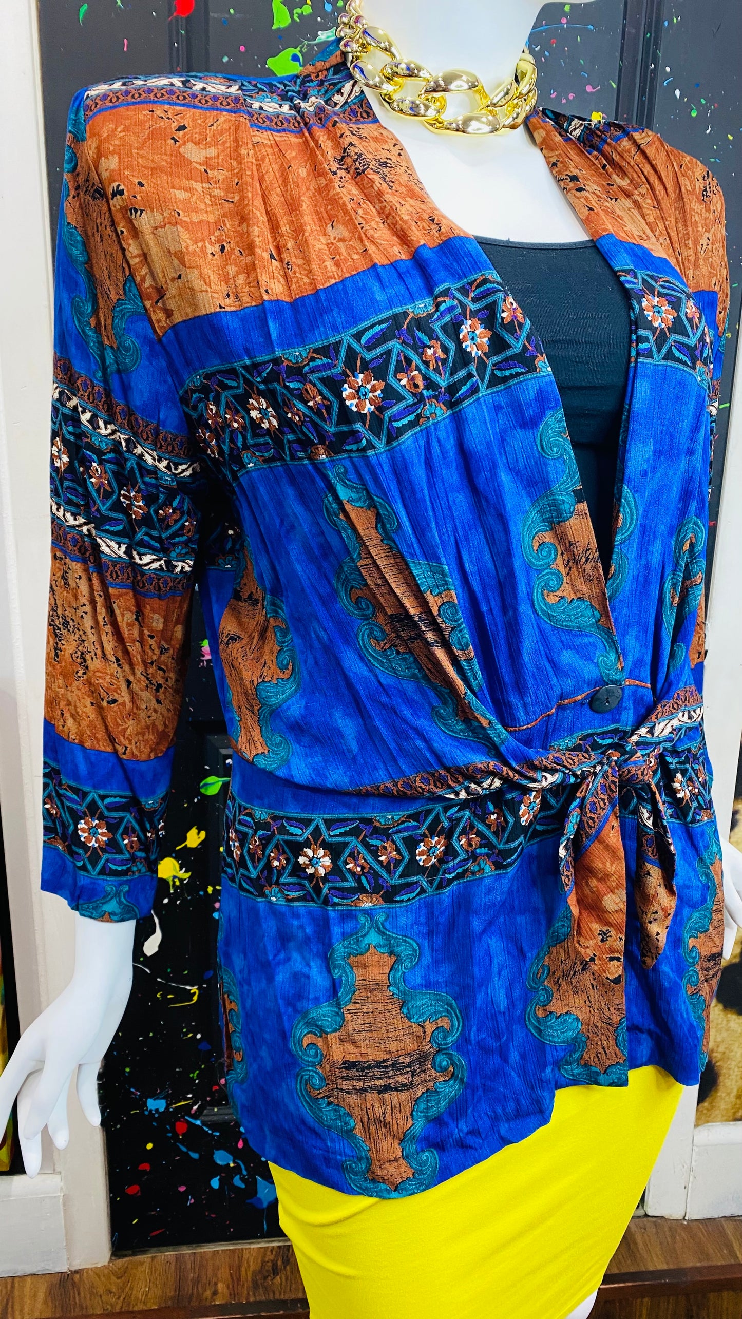 Vintage Abstract Rayon Blazer (16)