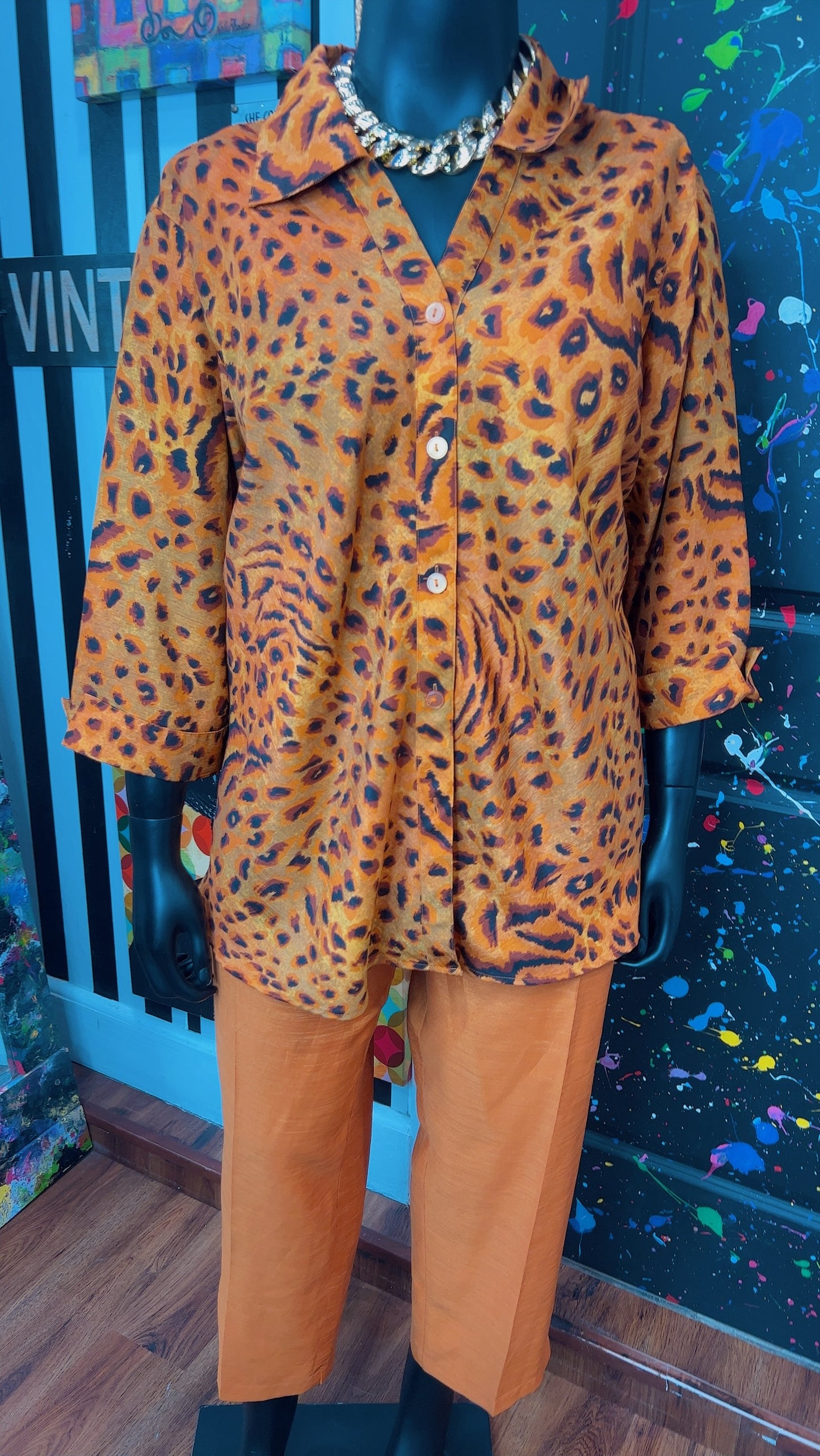 Vintage Animal Print Selene Pants Set (32)